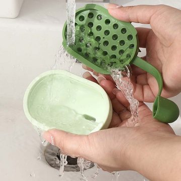FIDDY Massagebürste Massage-Shampoo-Bürste für Erwachsene,Nass- und Trockenbadbürste, 1-tlg., Kinder-Kopfhaut-Reinigungsbürste mit Griff