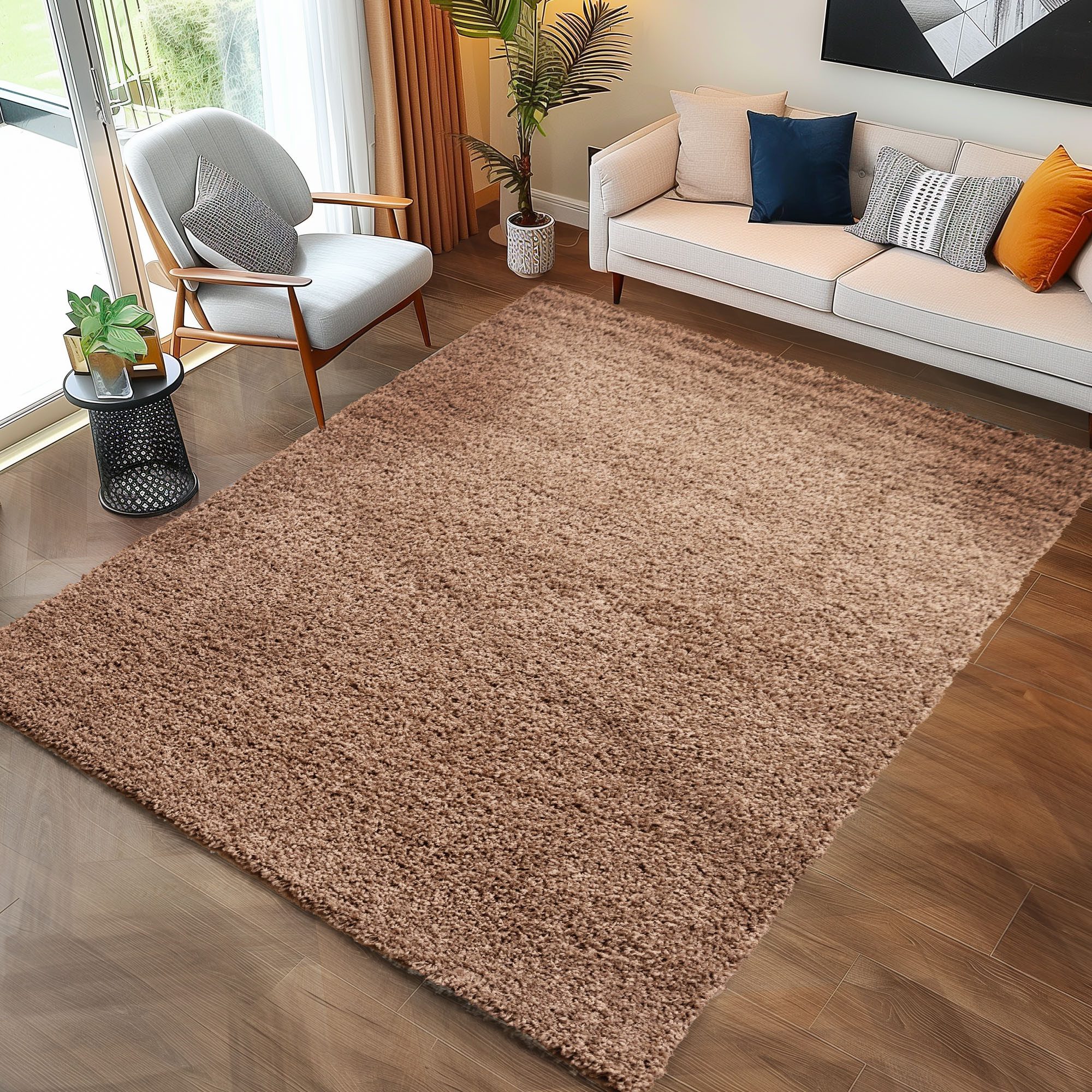 Carpettex Hochflor-Teppich Unicolor - Einfarbig, Läufer, Höhe: 30 mm, Einfa günstig online kaufen