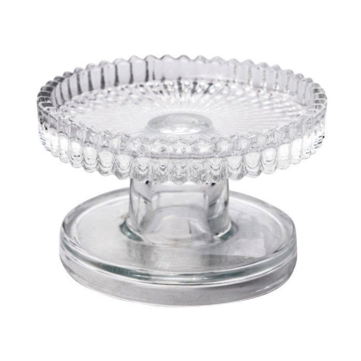 Sandra Rich Kerzenständer Kerzenhalter Ø 10cm "RIM", Kerzenteller mit Fuß, Glas-Kerzenständer