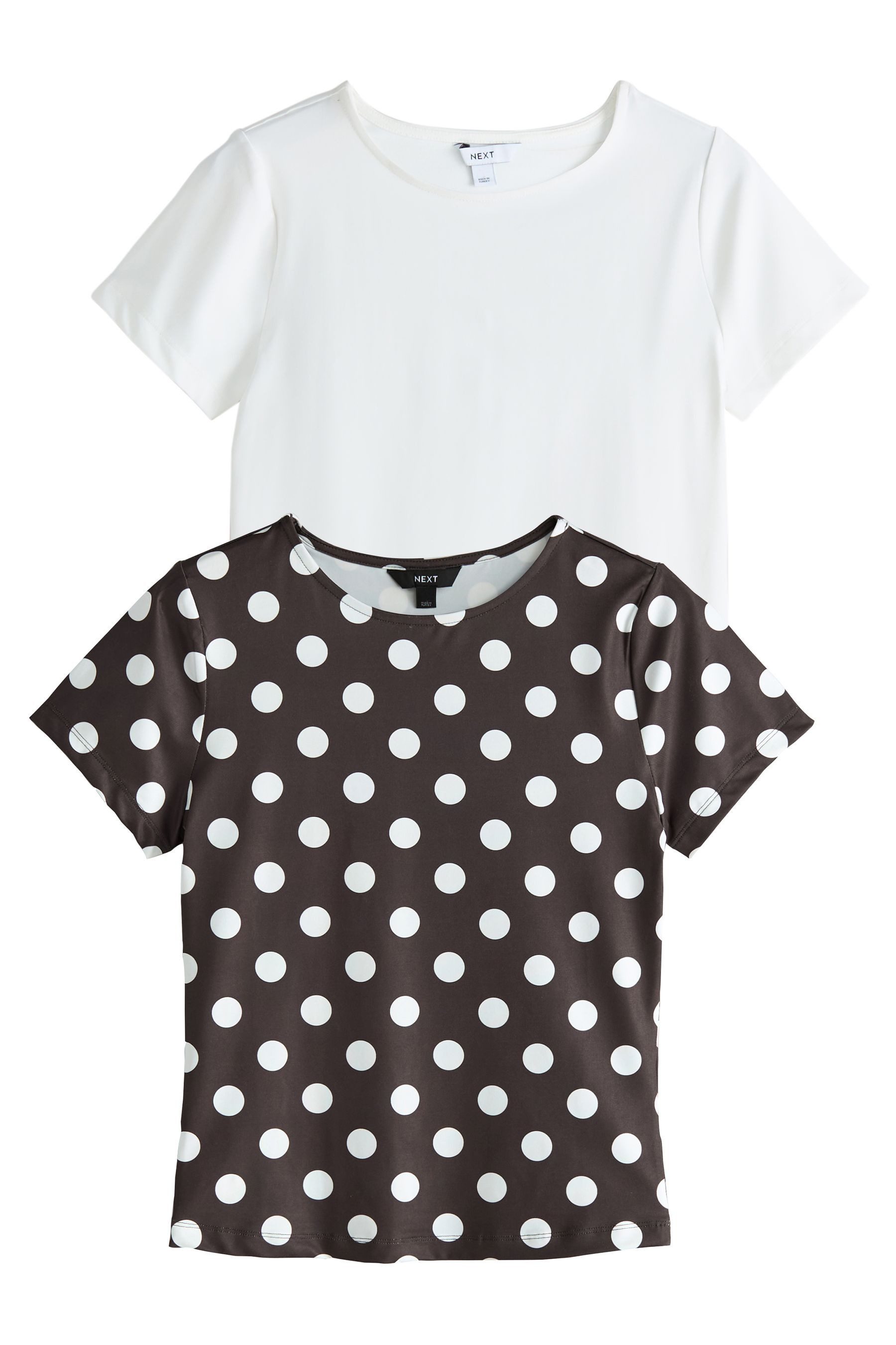 Next T-Shirt Weiches Kurzarmoberteil mit U-Ausschnitt (2-tlg)