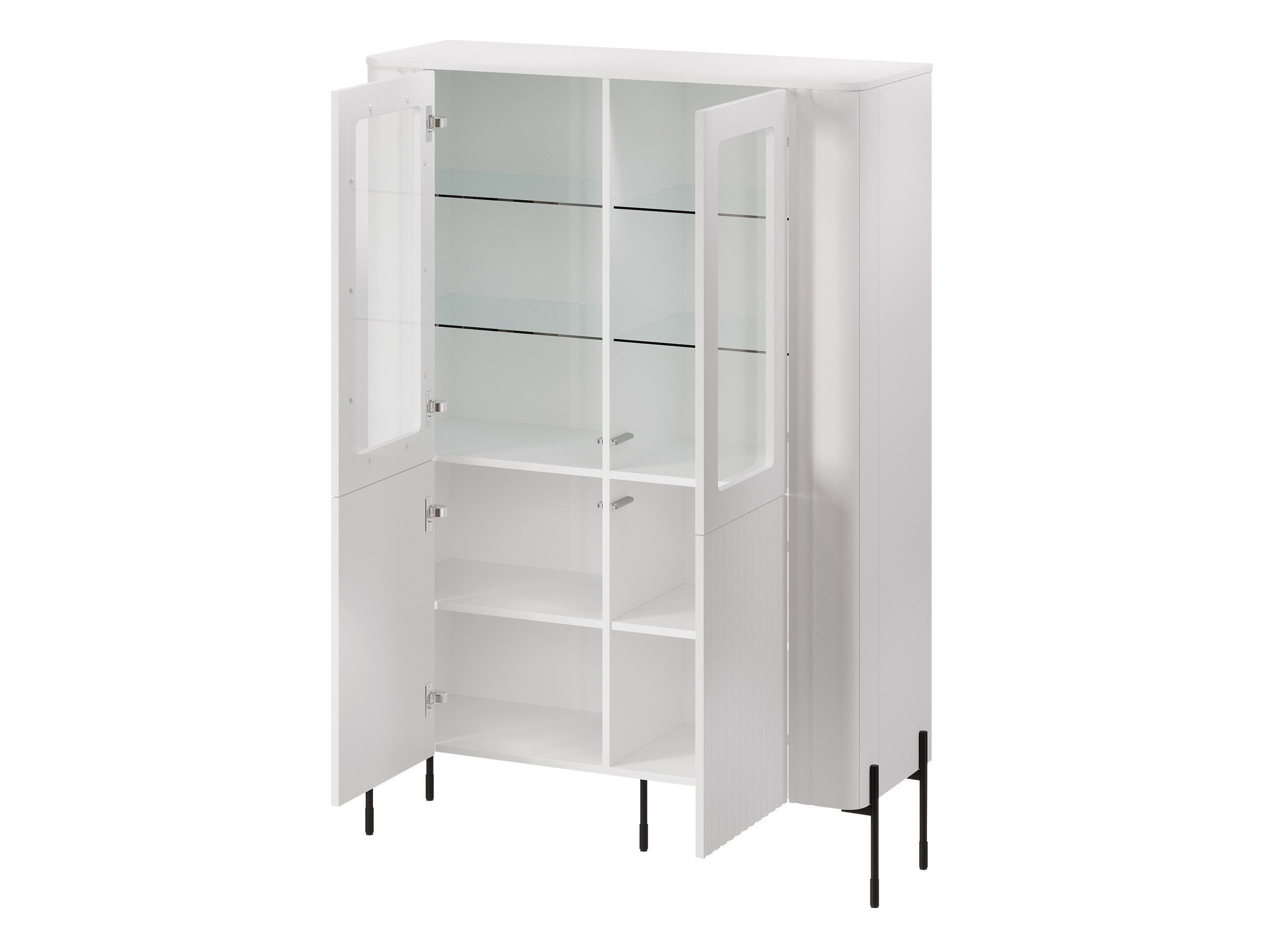 MIRJAN24 Vitrine Vera (mit zwei Drehtüren) gehärtetem Glas