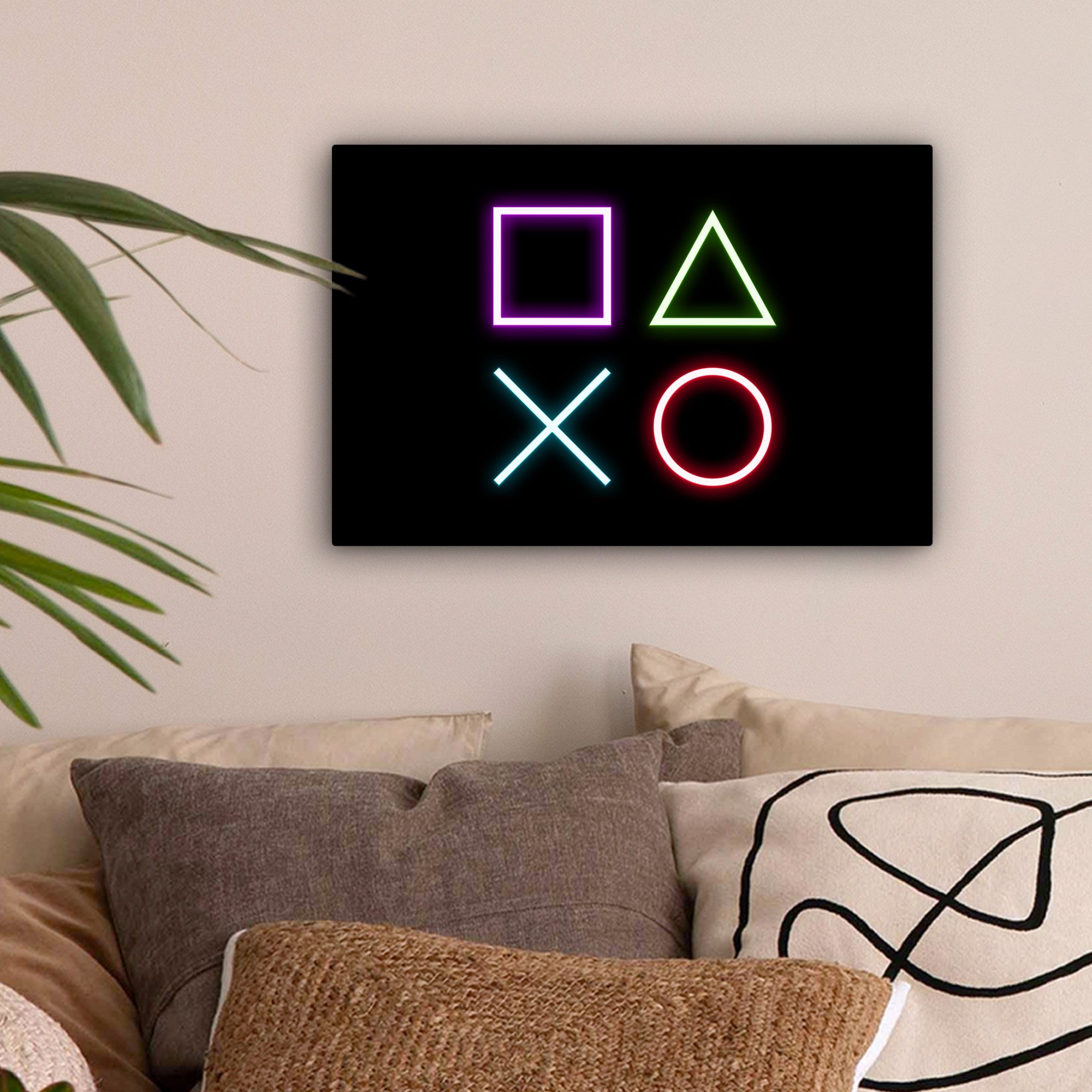 OneMillionCanvasses® Leinwandbild Gaming - Neon - günstig online kaufen
