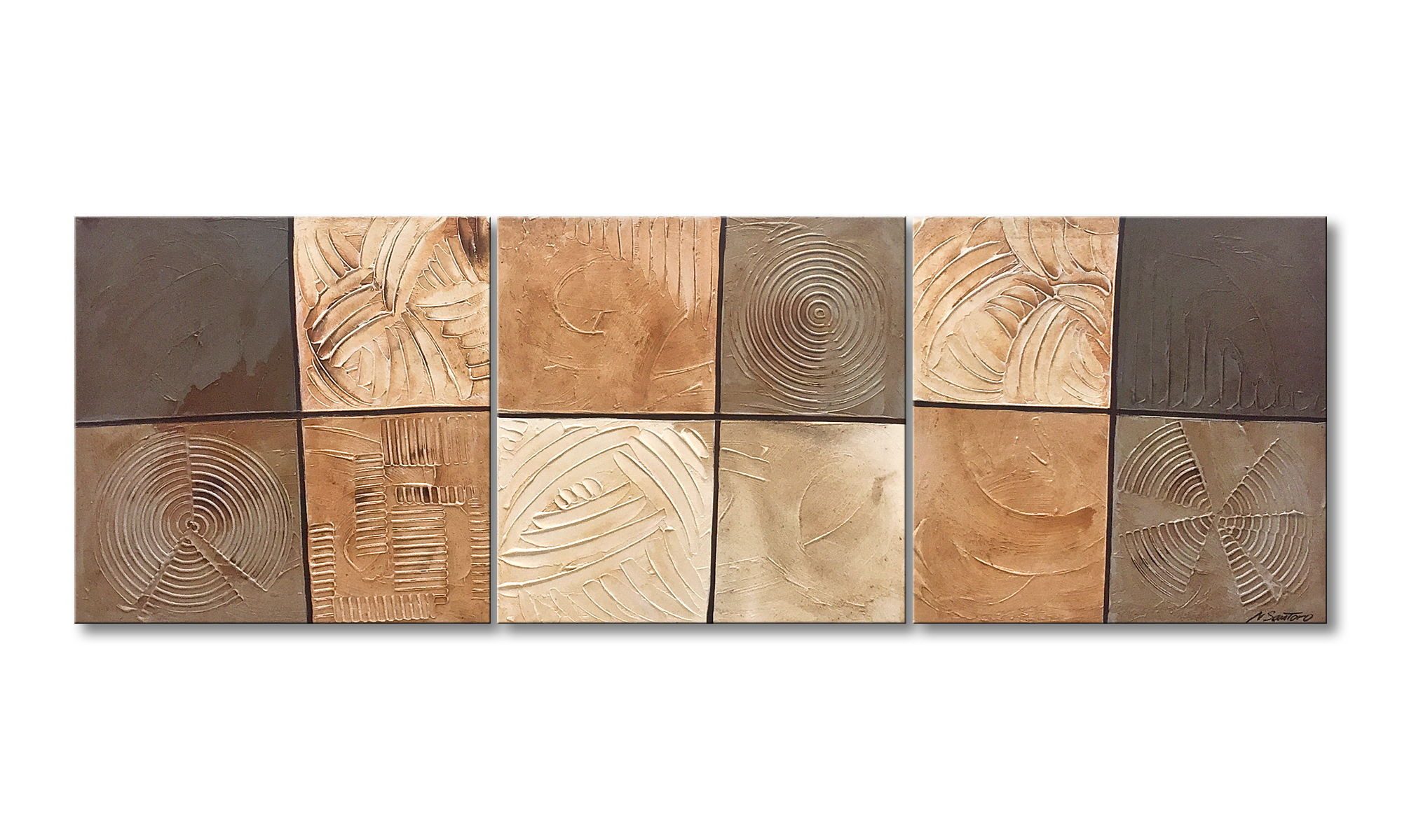 WandbilderXXL XXL-Wandbild Desert Traces 210 x 70 cm, Abstraktes Gemälde, handgemaltes Unikat