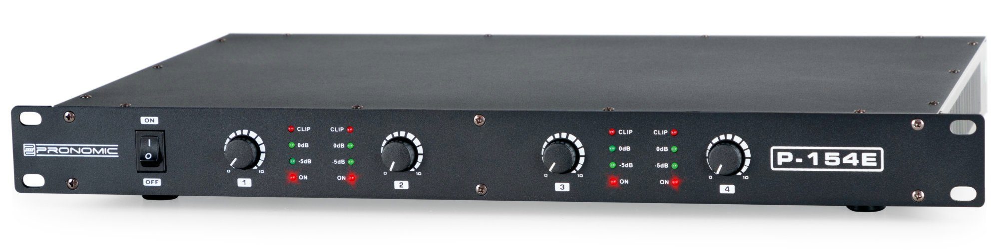 Pronomic P-154E MKII Endstufe 1HE Audioverstärker (Anzahl Kanäle: 4, 600 W, geeignet für Monitor-Betrieb oder Studio/HiFi)