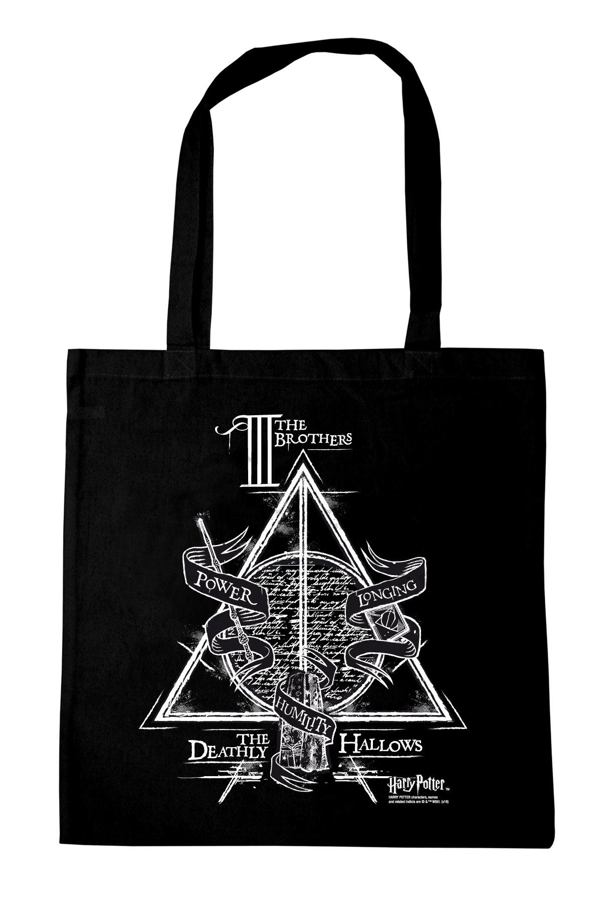 LOGOSHIRT Henkeltasche Baumwolltasche The Three Brothers, mit filigranem Print
