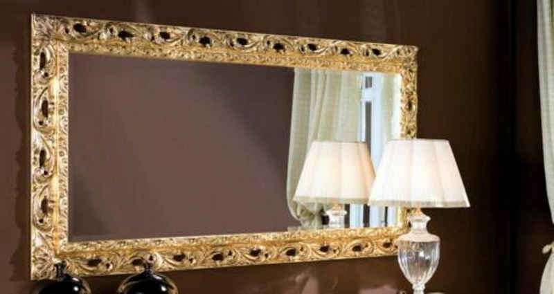 JVmoebel Wandspiegel, Italienische Klassischer Designer Spiegel Möbel Wandspiegel Holz Gold