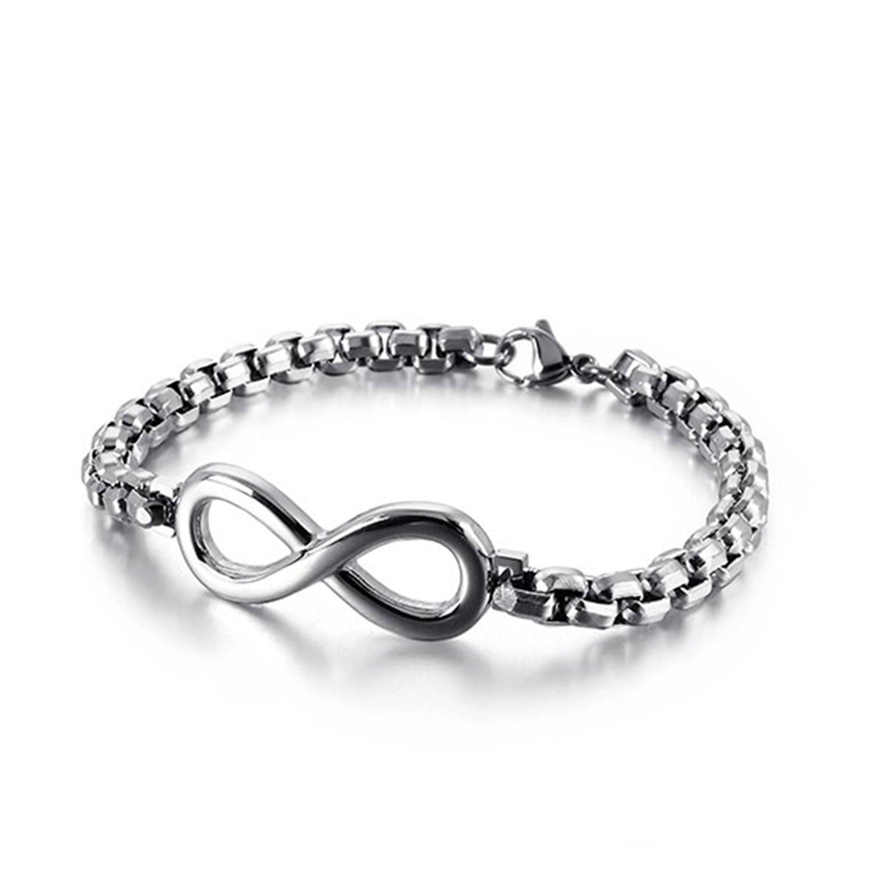 UNIQAL.de Edelstahlarmband Unendlichkeit Edelstahl Armband "INFINITY " Unisex (Edelstahl, Infinity, Unendlichkeitzeichen, Handgefertigt in Germany), Designed in Germany, Infinity Sign SILBER 21cm