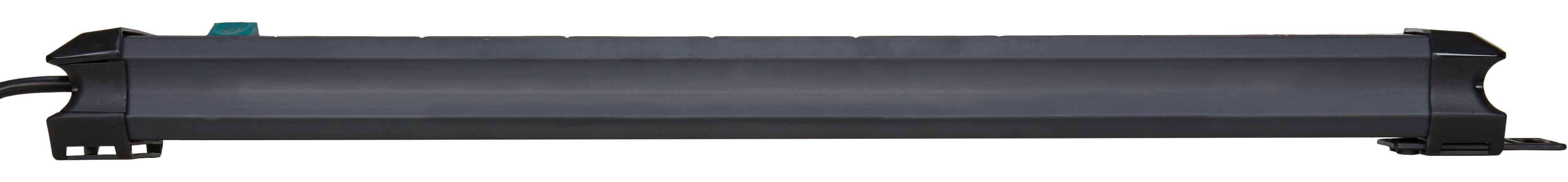 Brennenstuhl Premium-Line Steckdosenleiste 10-fach (Schalterbeleuchtung, Kabellänge 3 m), mit Schalter und mit 45° Winkel der Schutzkontakt-Steckdosen