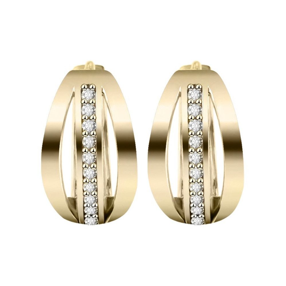 Klappcreolen Ohrringe – Klappcreole aus 333 Gold mit Zirkonia