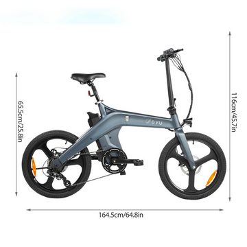 ombar E-Bike 20"Elektrofahrrad für Damen und Herren mit 7-Gang-Shimano-Schaltwerk, 7 Gang