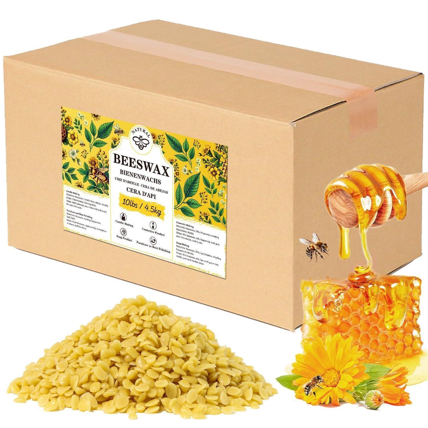 LuxusKollektion Bienenwachskerze Bienenwachs Pastillen Gelb 4.5KG Bio Kosmetik Kerzen