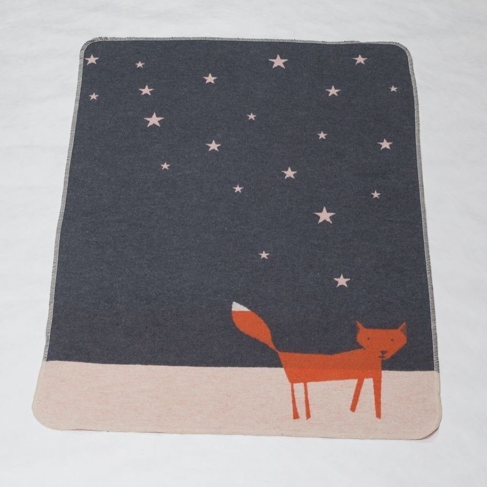 Babydecke Juwel 'Fuchs unter Sternen' 70 x 90 cm Grau, DAVID FUSSENEGGER günstig online kaufen
