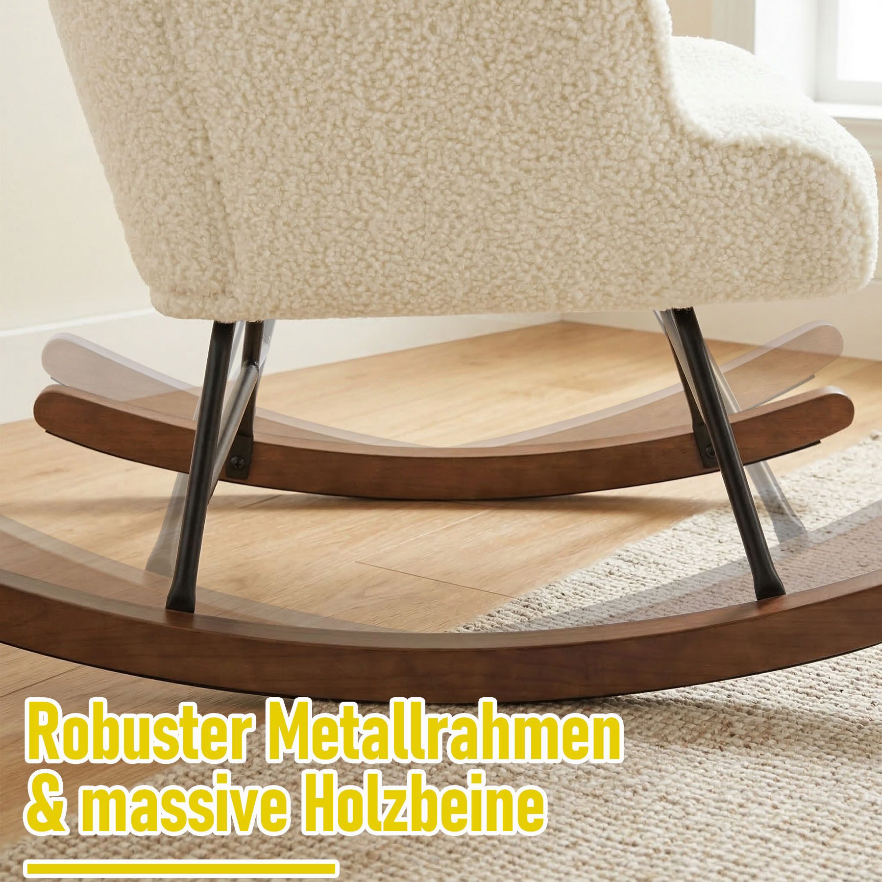 HomeMiYN Schaukelstuhl Schaukelstuhl Patchwork Sessel Schwingsessel Relaxstuhl Wohnzimmer (1 St), Aus holz