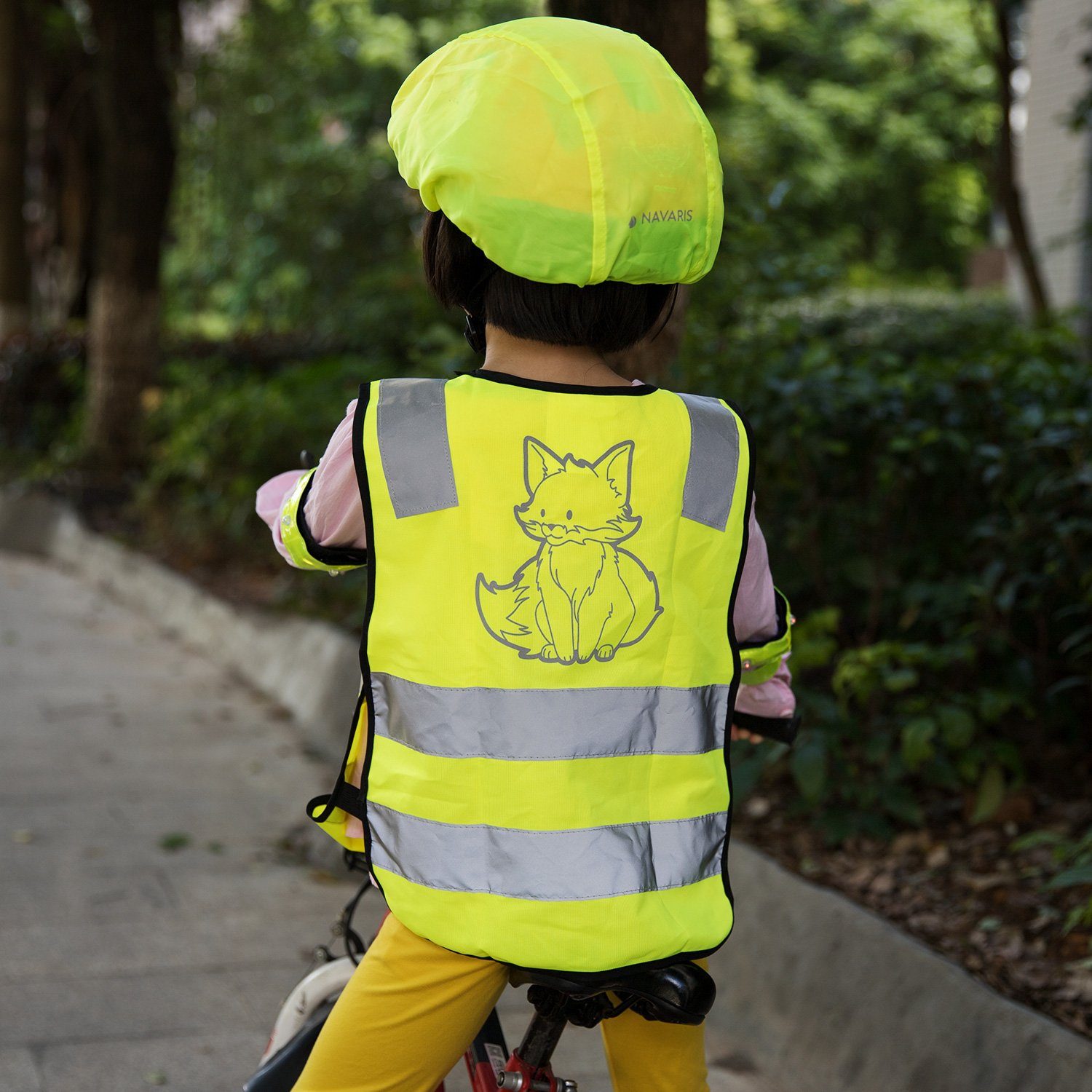 Runxizhou Rückenbandage 2 Stück Leuchtweste Kinder,Warnweste Kinder,Gelb  Sicherheitsweste (2-tlg)
