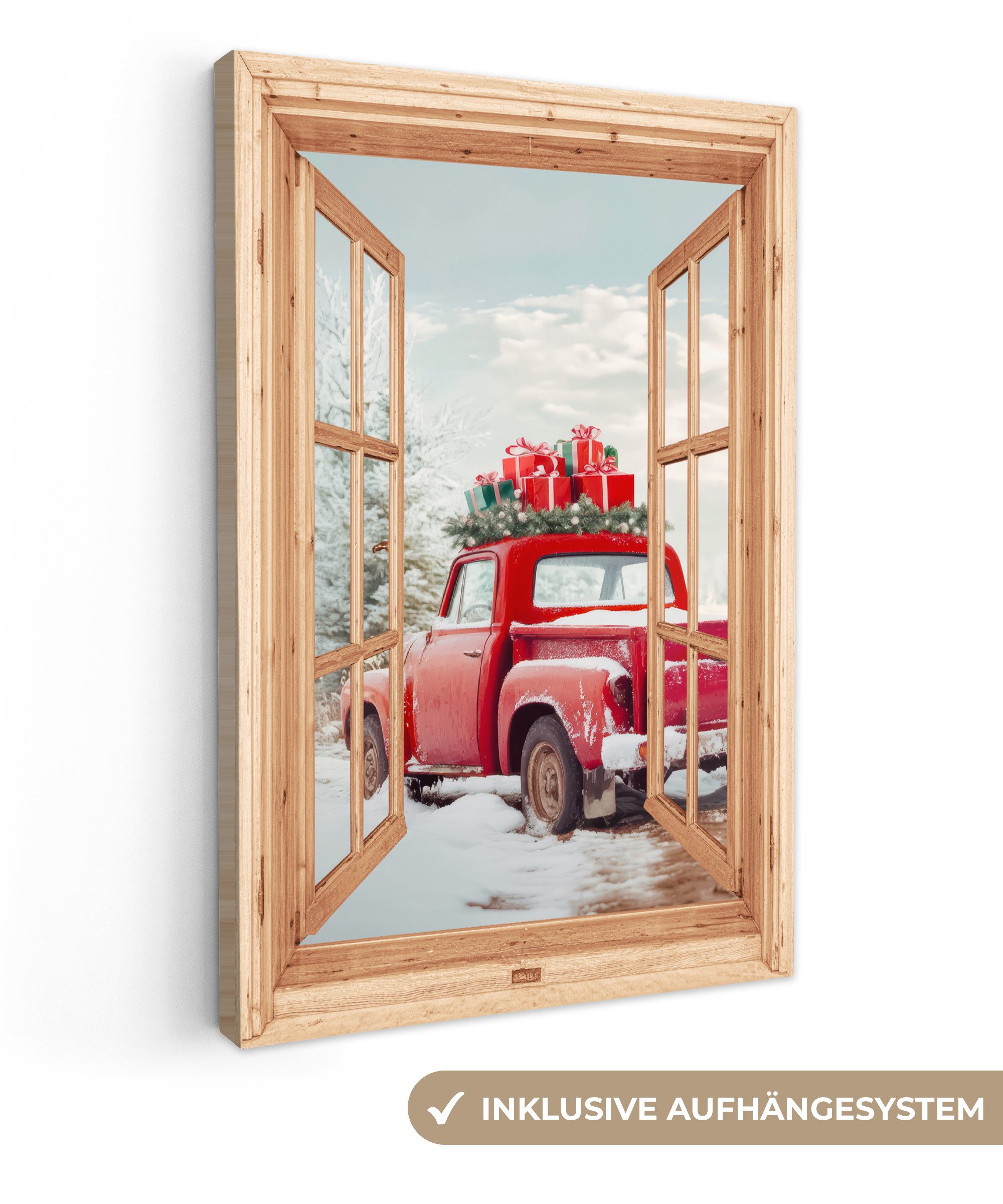 OneMillionCanvasses® Leinwandbild Fensterblick - Auto - günstig online kaufen