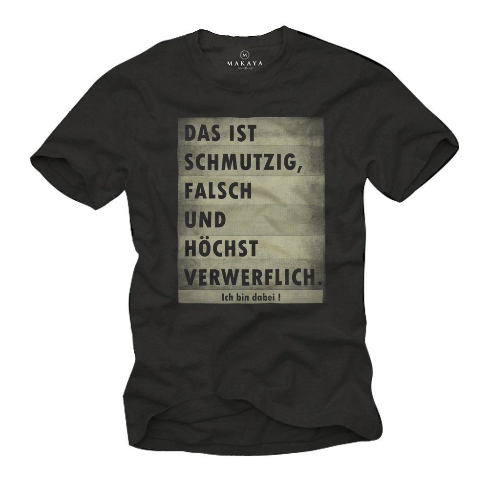 Print-Shirt Herren Lustige Freche Witzige Ausgefallene Sprüche T-Shirts für Männer