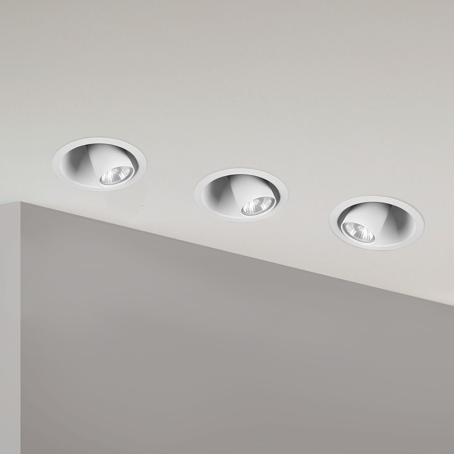 Leuchtmittel, DOT, Einbaustrahler Einbauleuchte akzentuiert Licht-Erlebnisse ohne Modern GU10 Flur Metall Weiß