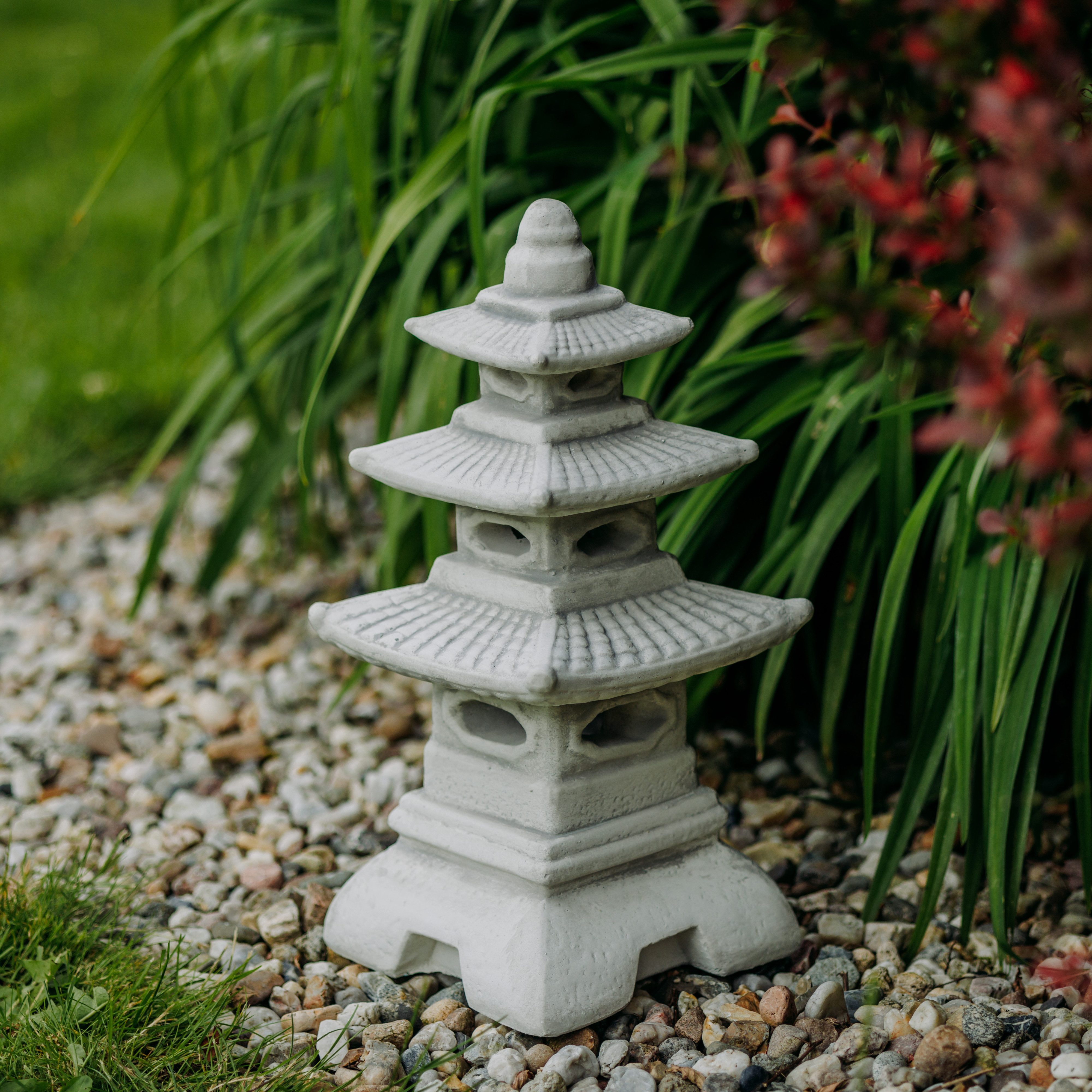 gartendekoparadies.de Gartenfigur Steinlampe Pagode japanische Steinlaterne, H. 46 cm, 14 kg, Frostsicher