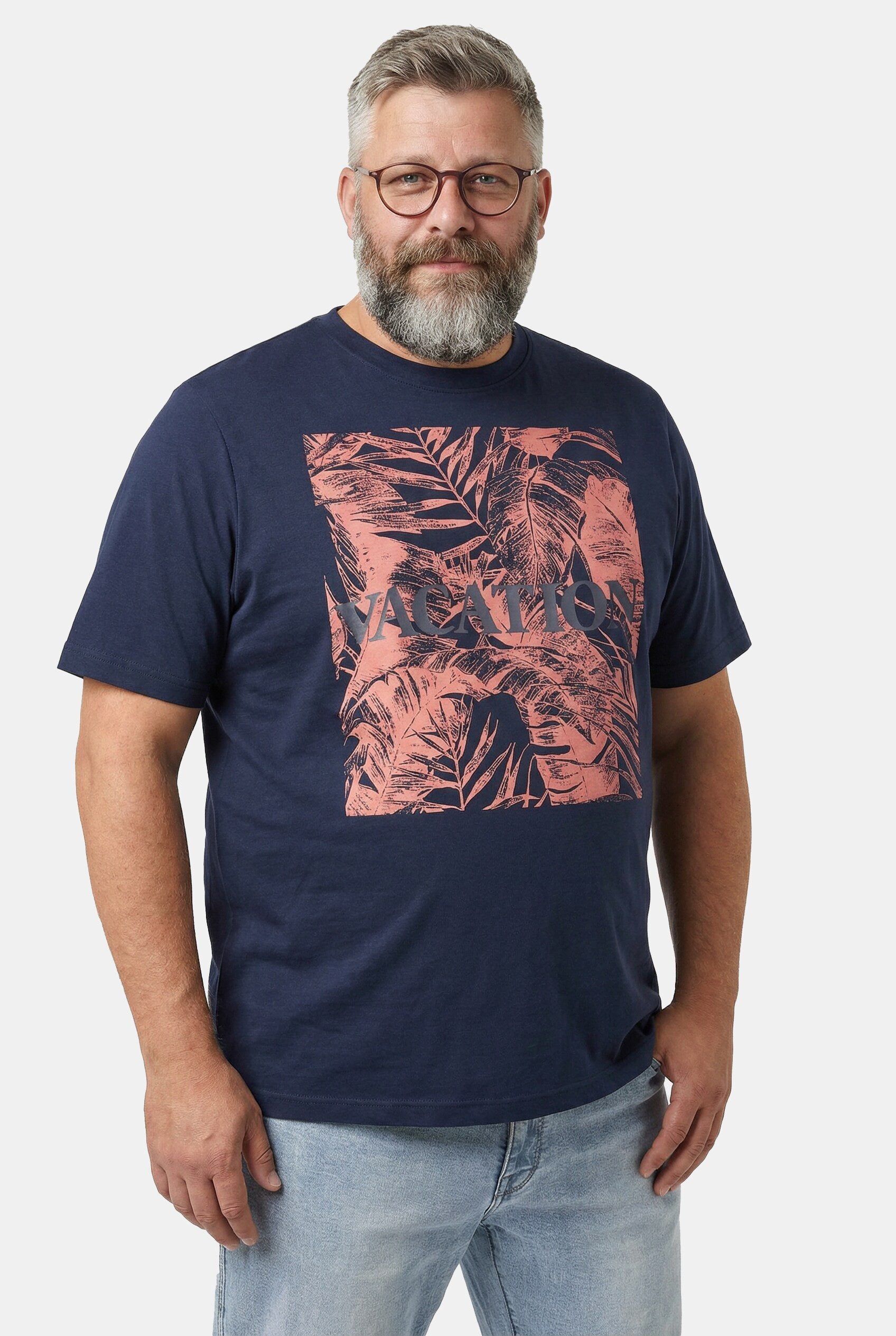 T-Shirt T-Shirt Brustprint Halbarm Rundhals