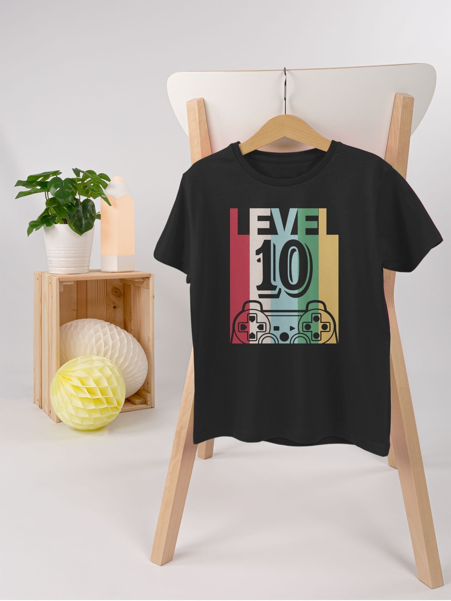 Gaming Shirtracer 10. 1 T-Shirt LEVEL Zehn Geburtstag Schwarz