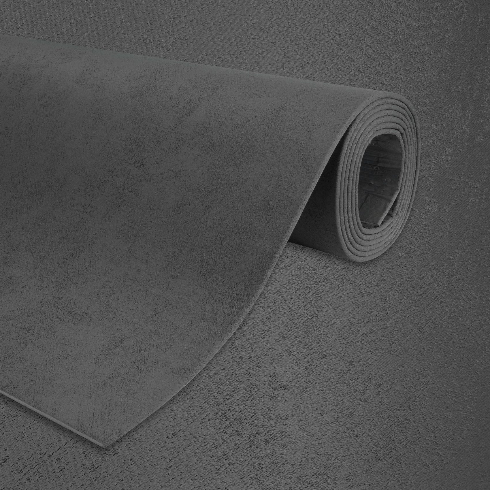 Hexim Isoliertapete, (selbstklebende Isoliertapete 1,82 m² Wandisolierung 280x65cm schalldämmend 4mm dekorativ 2in1 Tapete Dämmung Isoliereffekt (1 Rolle Anthrazit dunkelgrau / schwarz Zementstruktur)
