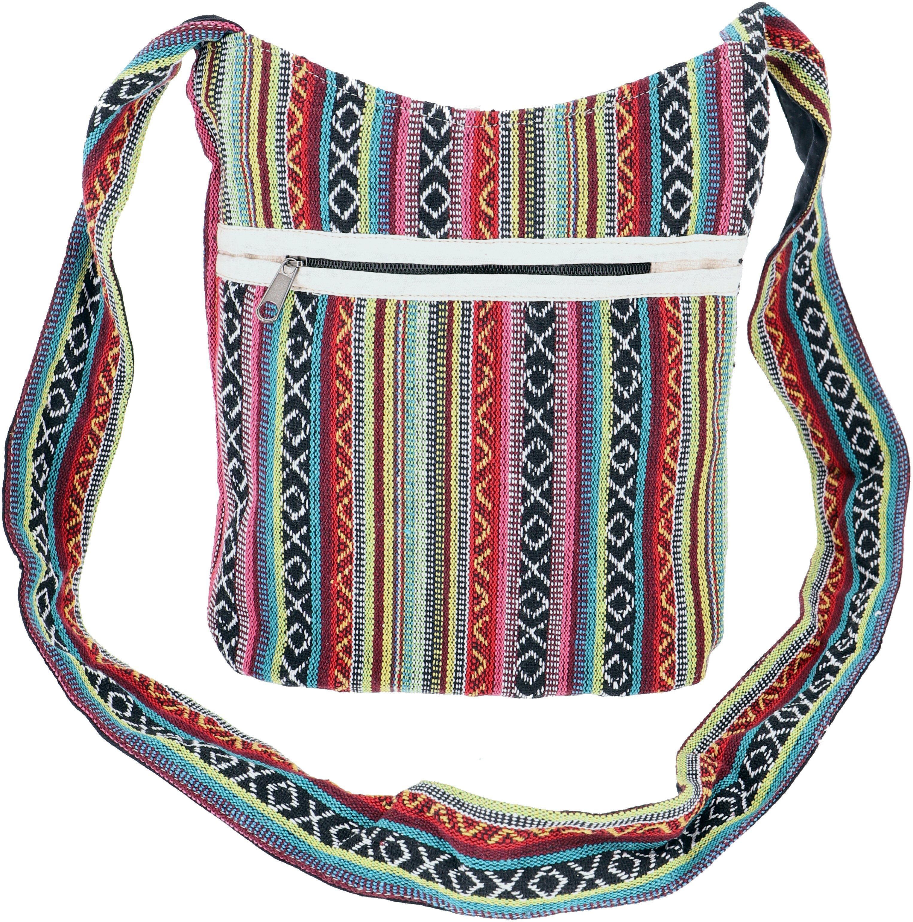 Guru-Shop Schultertasche Kleiner Schulterbeutel, Boho Schultertasche,.. rosa/bunt