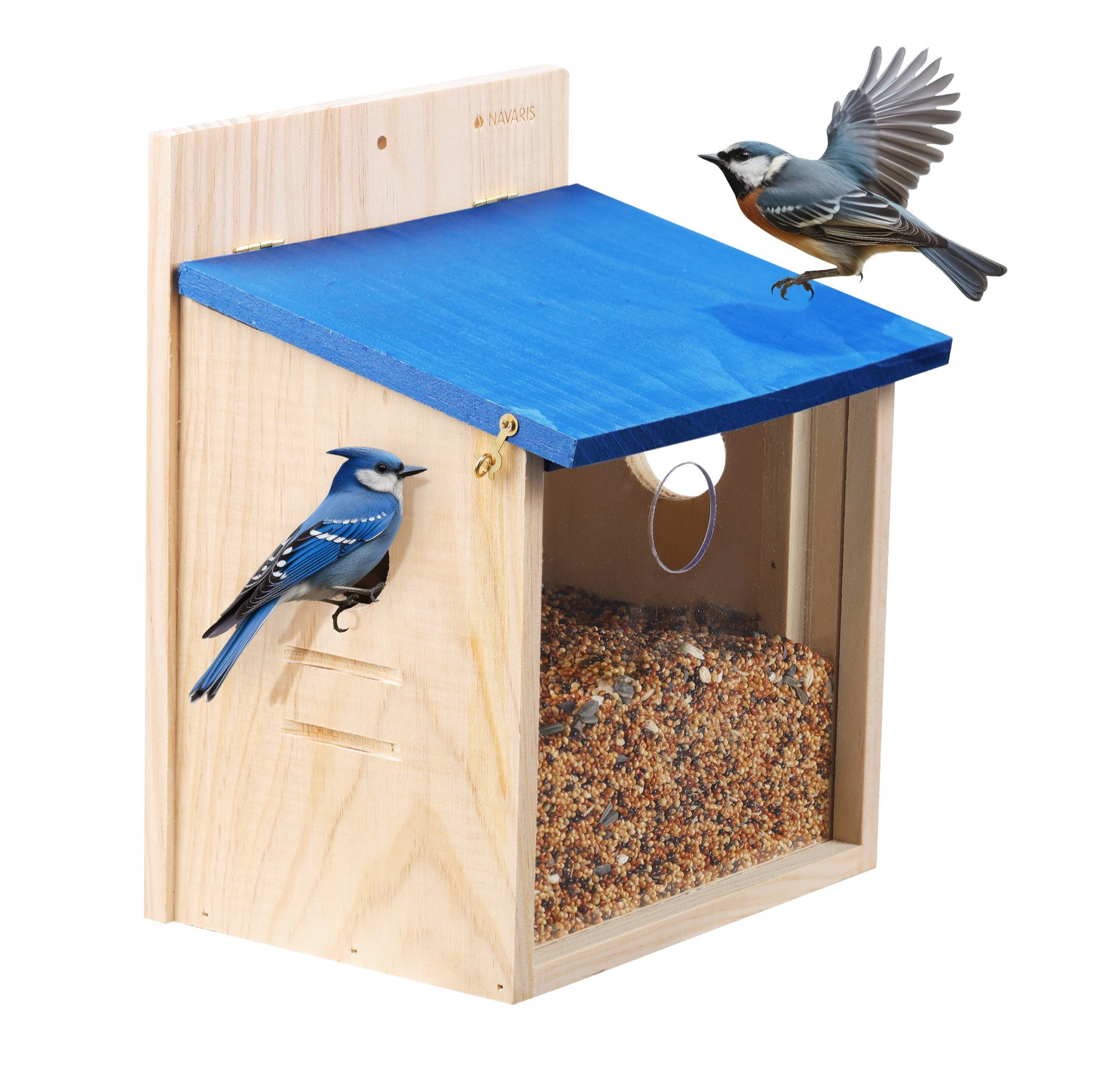 Futterautomat Vogelhaus - Vogelfutterhaus aus Holz - Vogelhäuschen - Vogelhaus