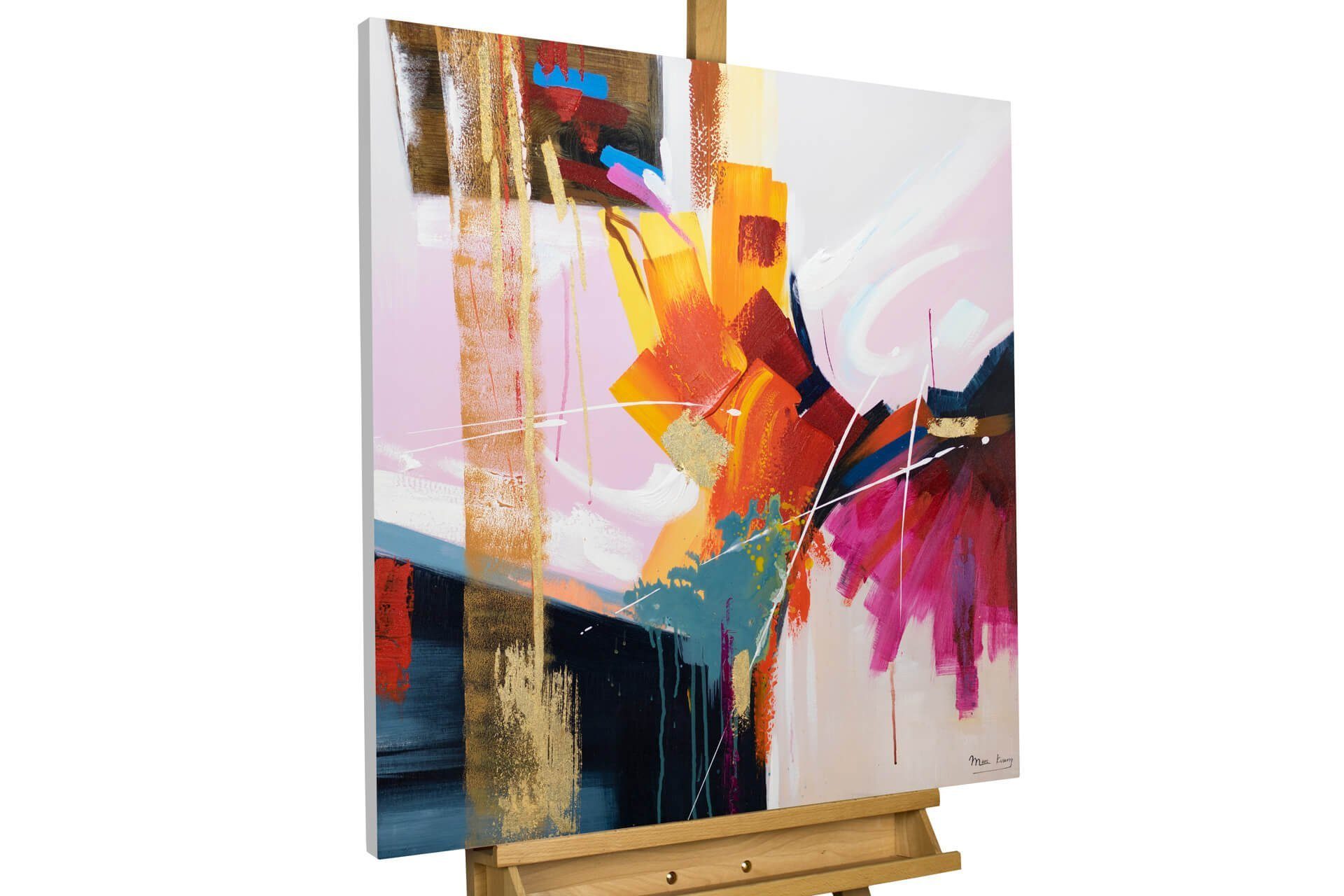 Gemälde HANDGEMALT 100% Passion Farben Wohnzimmer KUNSTLOFT Wandbild der cm, Leinwandbild 80x80