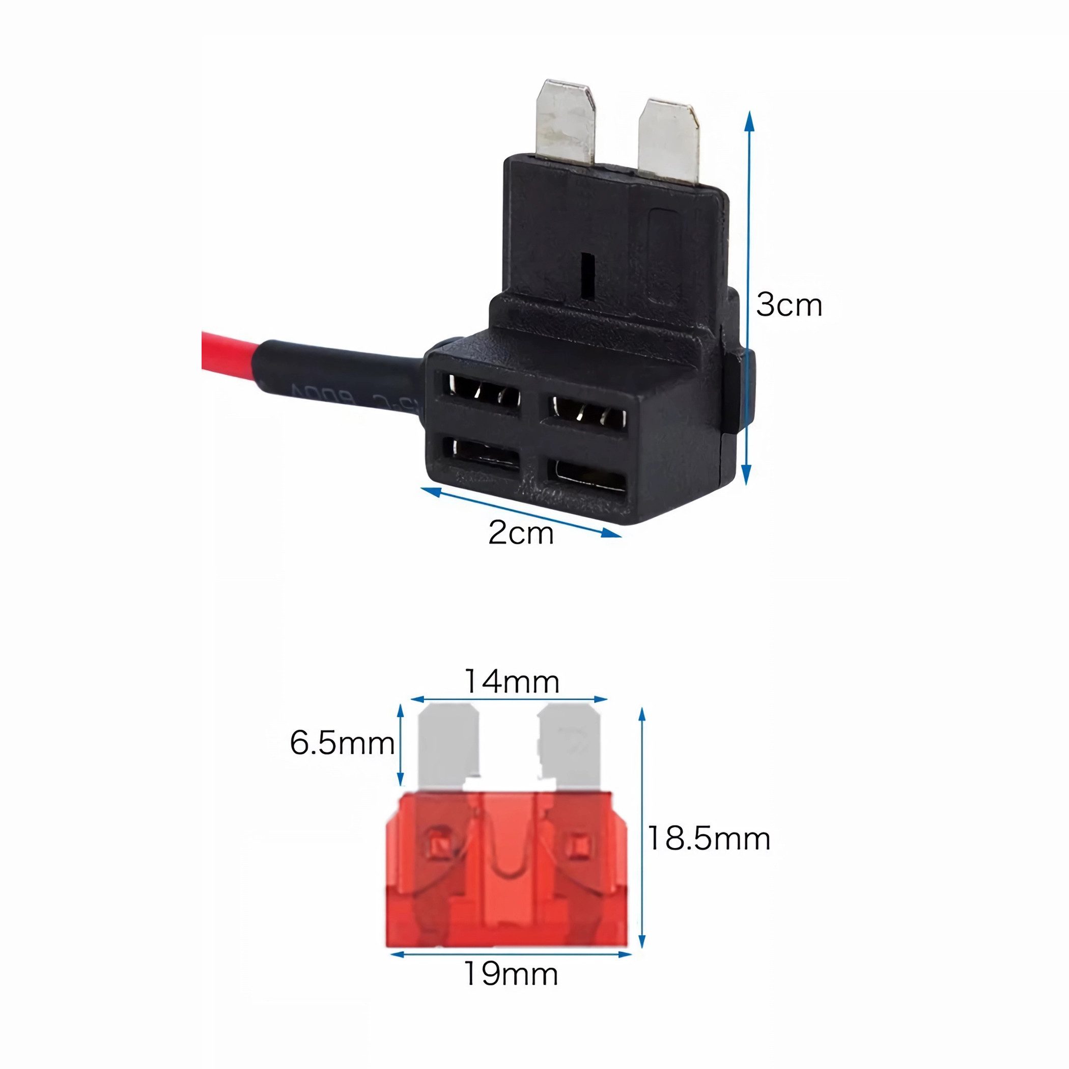 Bolwins L53 Strom Dieb Abgreifer Verteiler Sicherung Adapter Kabel Verstärker Stromkabel, ATO Flachsicherungsstecker, Standard Sicherungskasten Anschluss, Siche – Bild 4 von 5