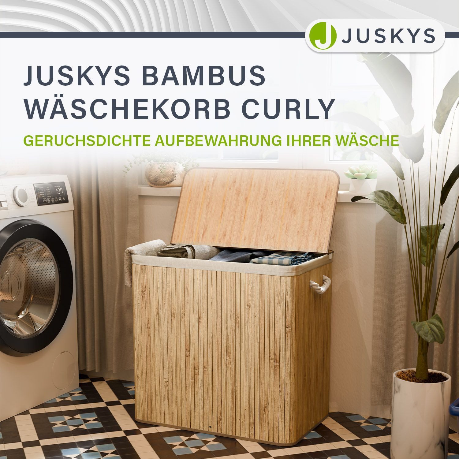 Juskys Wäschekorb Curly, 150 l, 3 günstig online kaufen