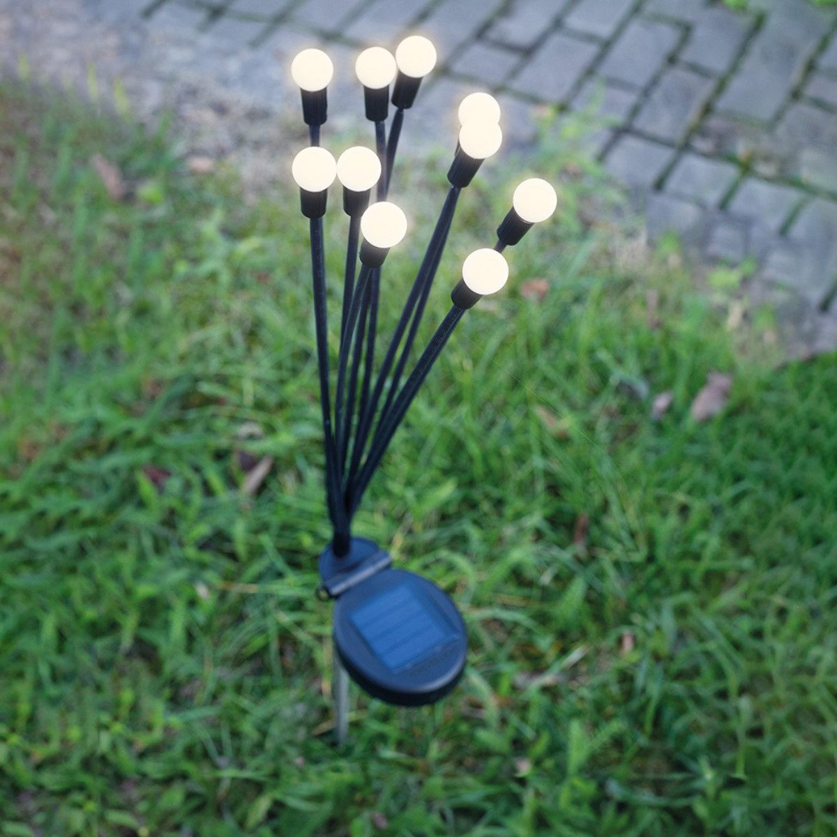 Forever Light LED Solarleuchte Forever Light Solar Firefly-Lampe SUNARI FLS-89, 10 LEDs, LED fest integriert, Warmweiß, Glühwürmchen-Effekt, biegsame Arme