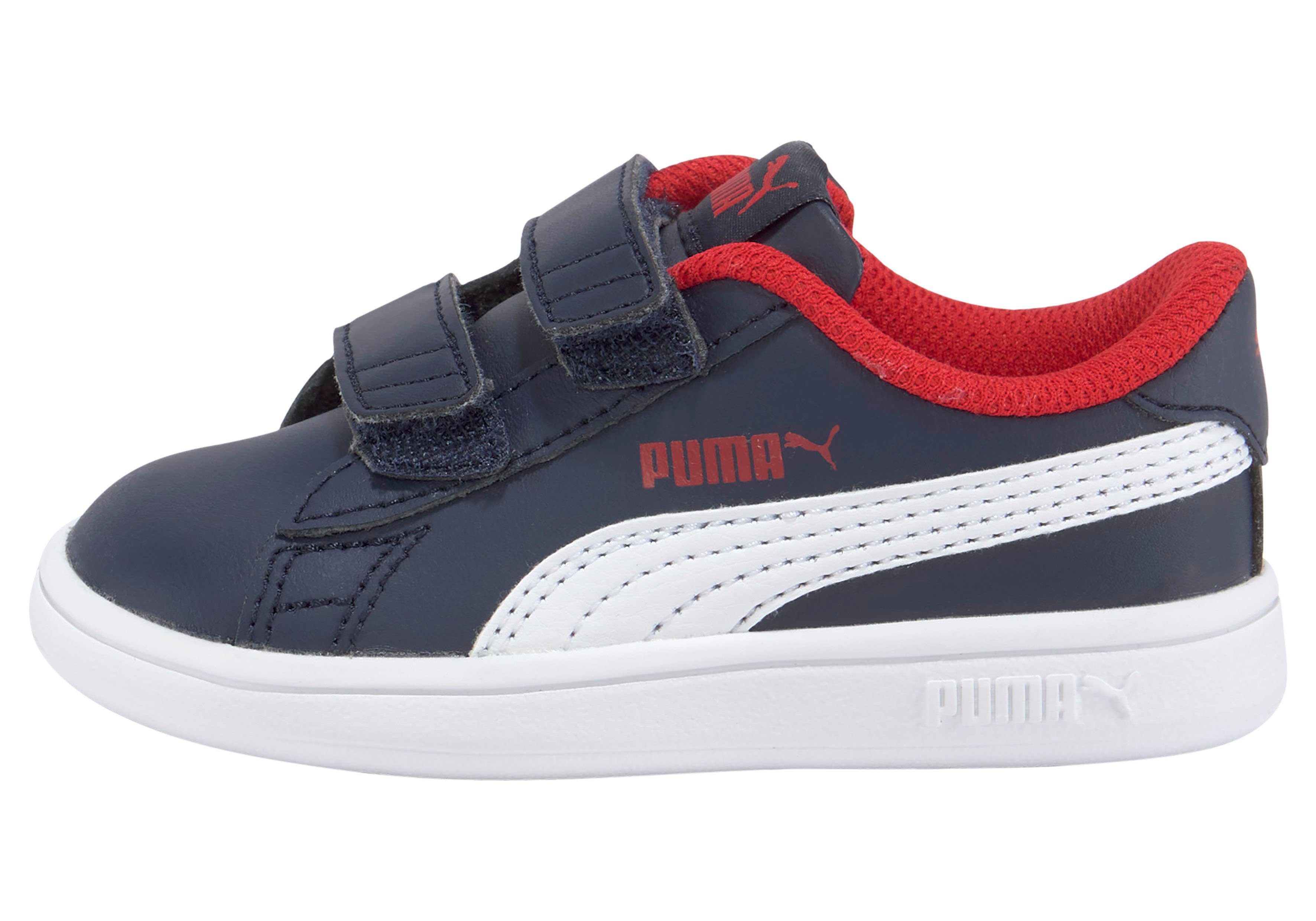 PUMA v2 Inf V Smash Klettverschluss L Sneaker mit navy-rot
