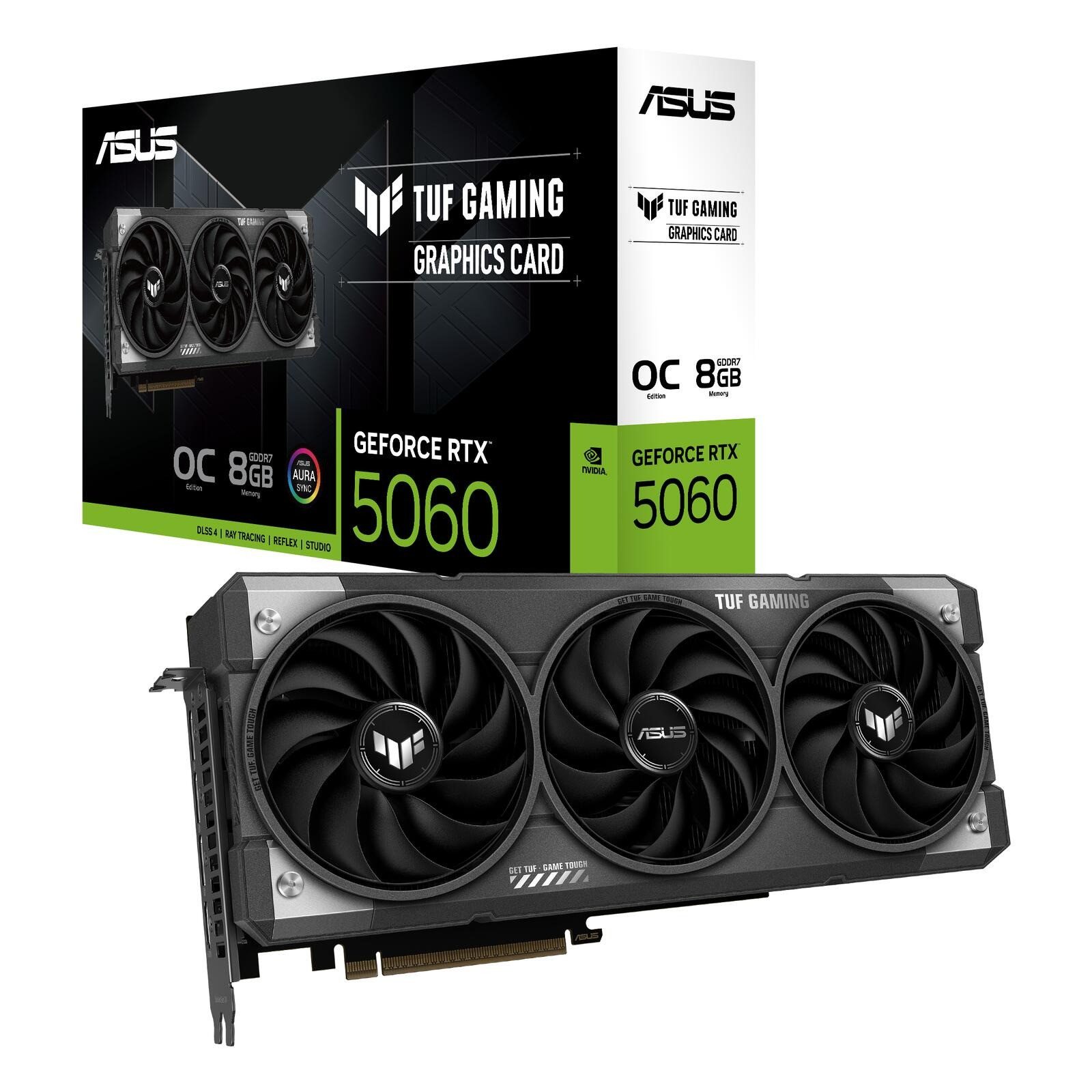 Asus TUF Gaming GeForce RTX 5060 8GB GDDR7 OC Edition Grafikkarte (8 GB, GDDR7, ASUS TUF Gaming GeForce RTX 5060 OC 8GB GDDR7 Grafikkarte)