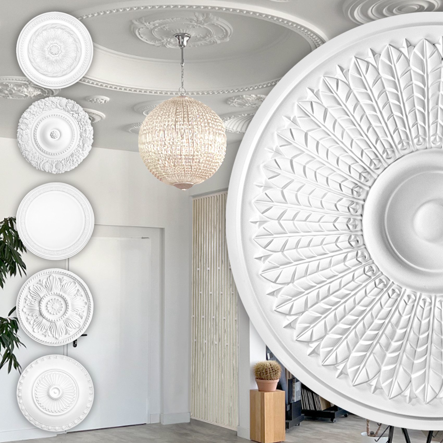 Hexim Perfect Wanddekoobjekt B3021 (Stuckrosette aus günstig online kaufen