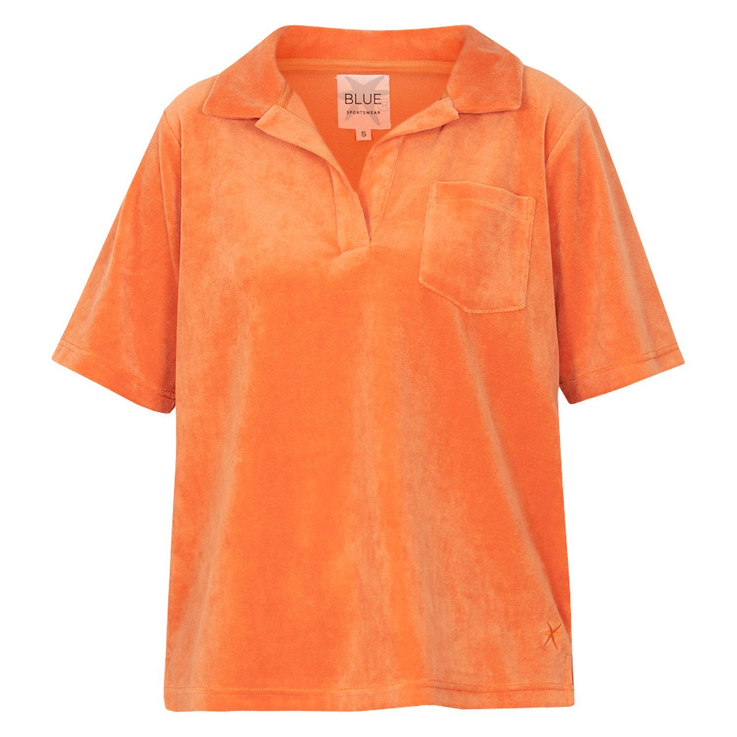 Blue Sportswear Kurzarmshirt Portofino Velvet Polo Tee aus Samt in Melon oder Weiß Orange