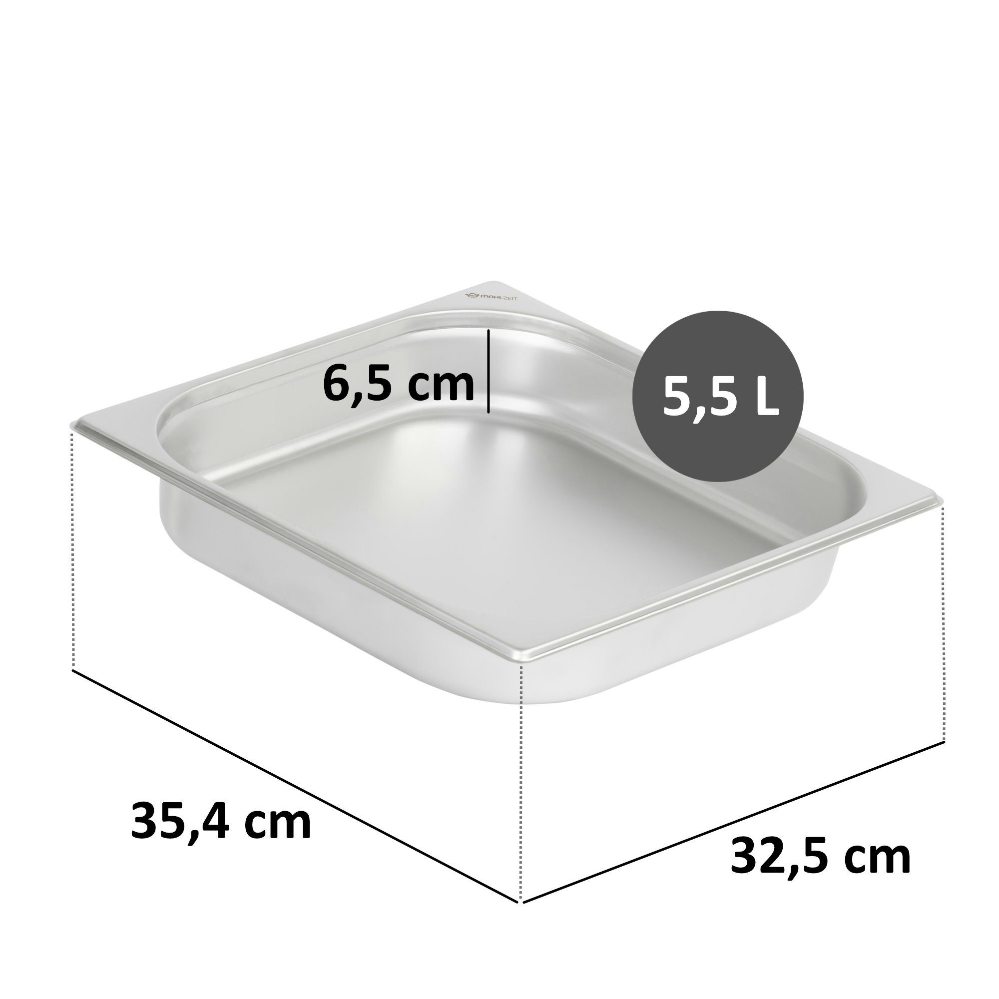 Mahlzeit Thermobehälter GN Behälter Dish Edelstahl, mm, für 2/3 Chafing 2/3 2-tlg., 65 mm), mit (Set, Deckel(65 mit GN Wärmebehälter, Edelstahl 1x Höhe Behälter Deckel