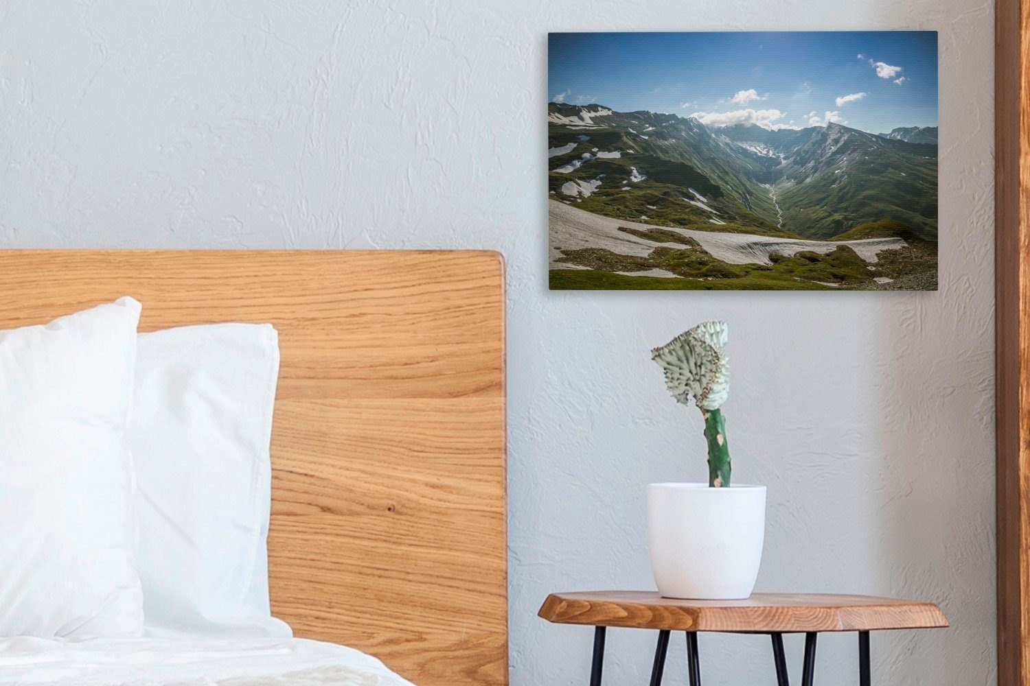 Bergen auf St), in des Österreich, Wandbild Wanddeko, Leinwandbilder, den (1 Leinwandbild Tauern Hohe Nationalparks 30x20 cm Schnee OneMillionCanvasses® Aufhängefertig,