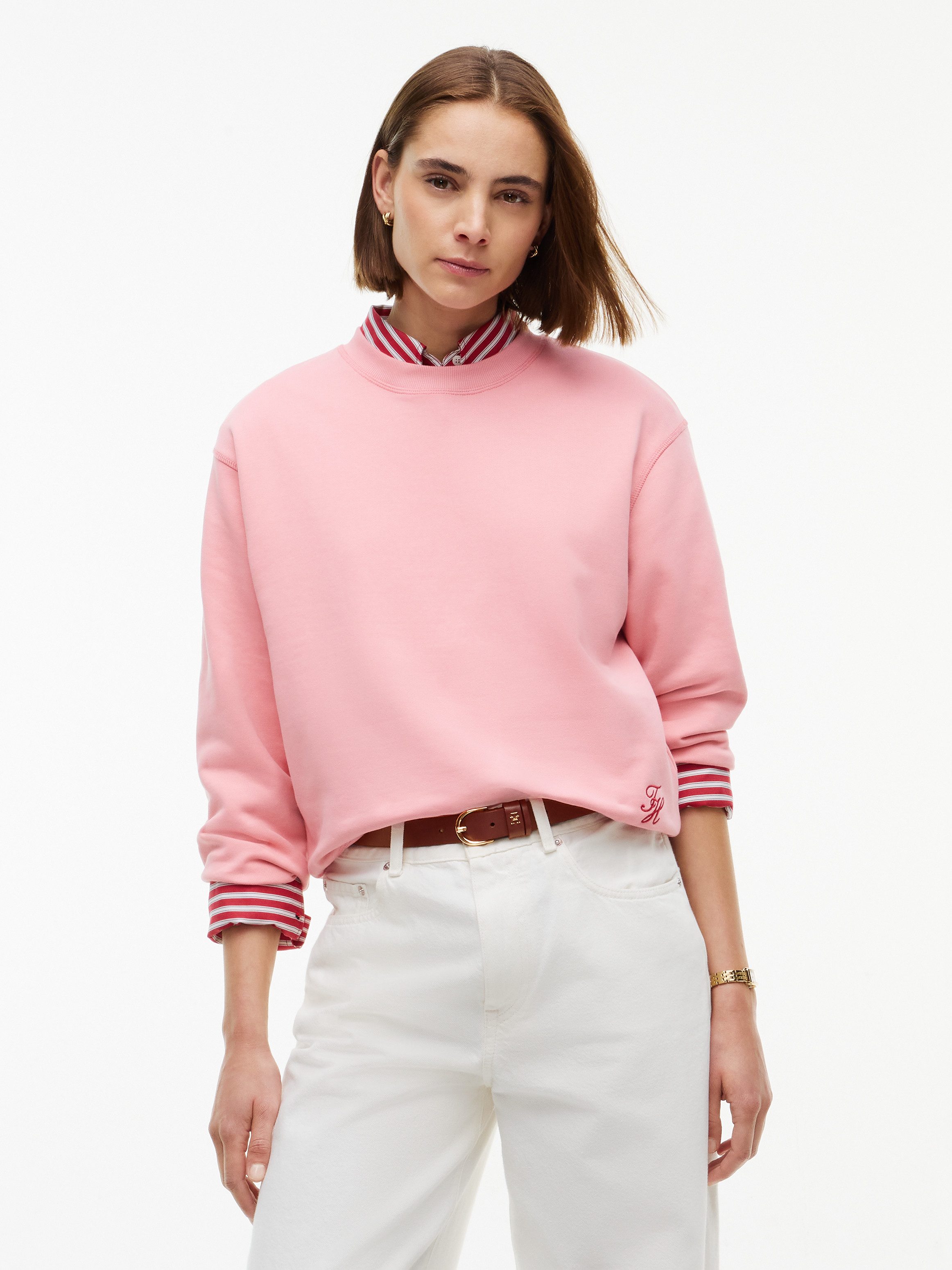 Tommy Hilfiger Sweatshirt SCRIPT TERRY MDRN C-NK SWTSHIRT Baumwolle