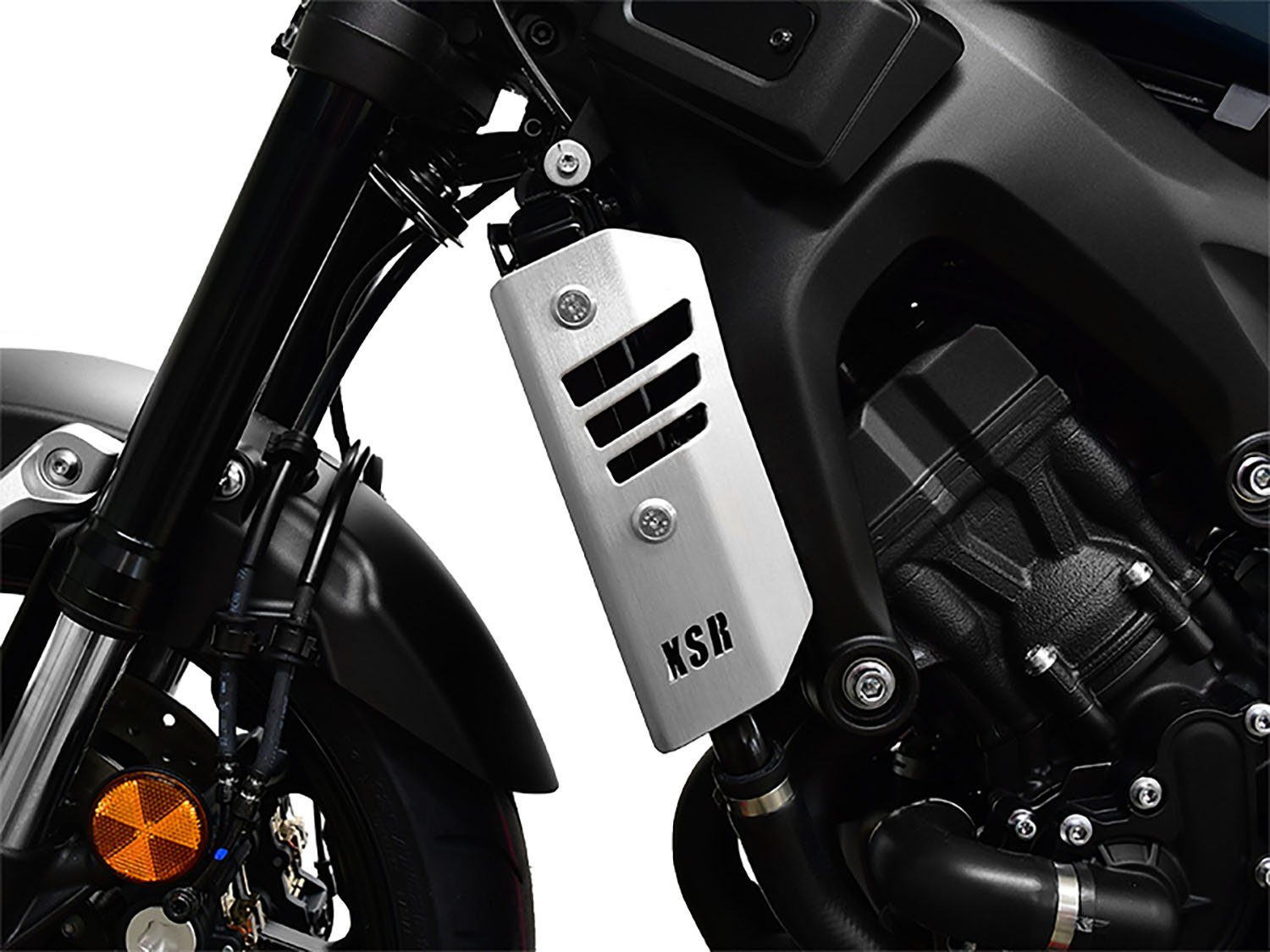 ZIEGER Motorrad-Additiv seitliche Yamaha Kühlerabdeckung für Logo ZIEGER silber, XSR900 Motorradkühlerabdeckung