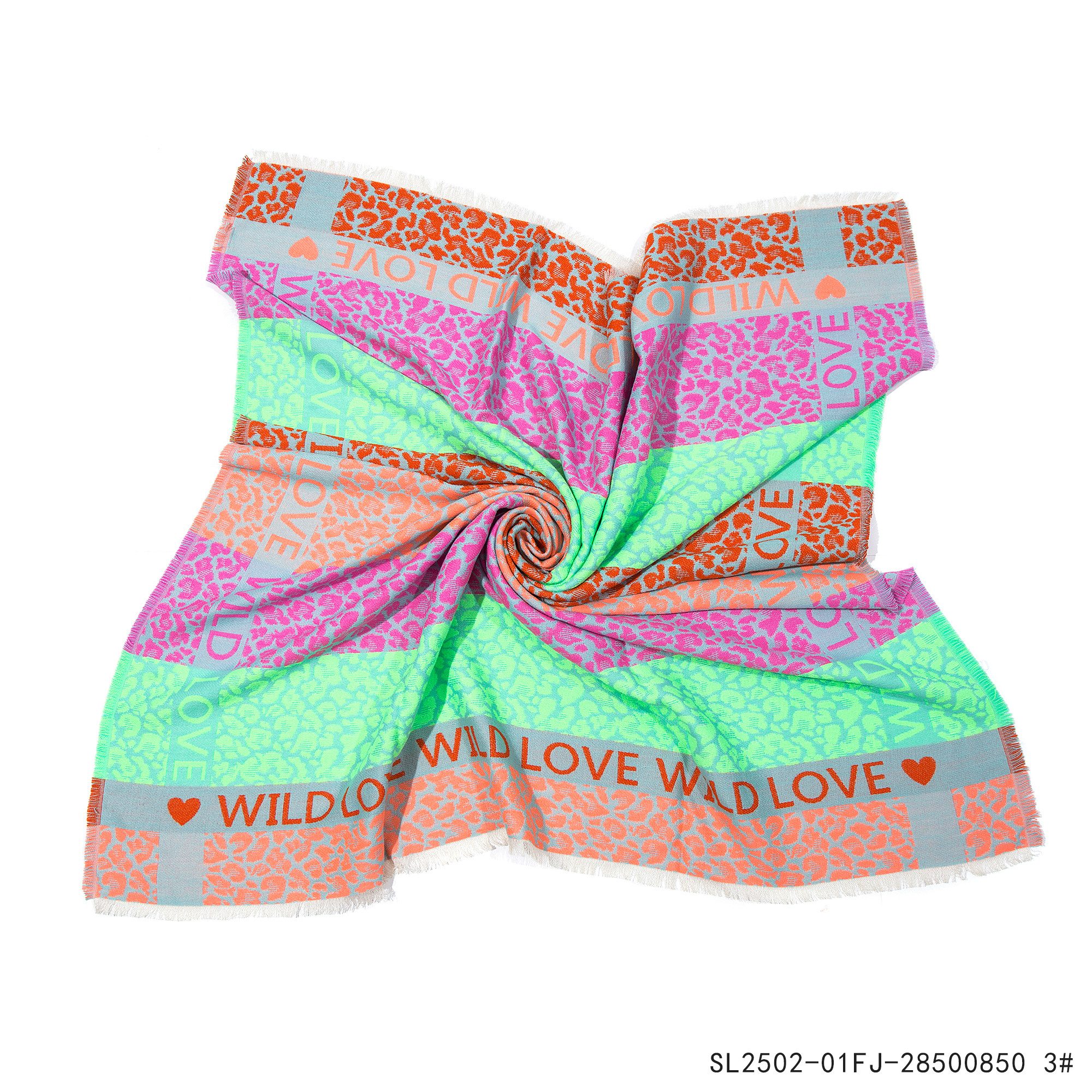 MIRROSI Modetuch kuschliger und warmer viereckstuch Tuch XXL cm 110 x 110cm, (ca. 220 Gramm; Neue Kollektion Herbst/Winter 2025), Leopard Love Herzen Muster wärmend & weich