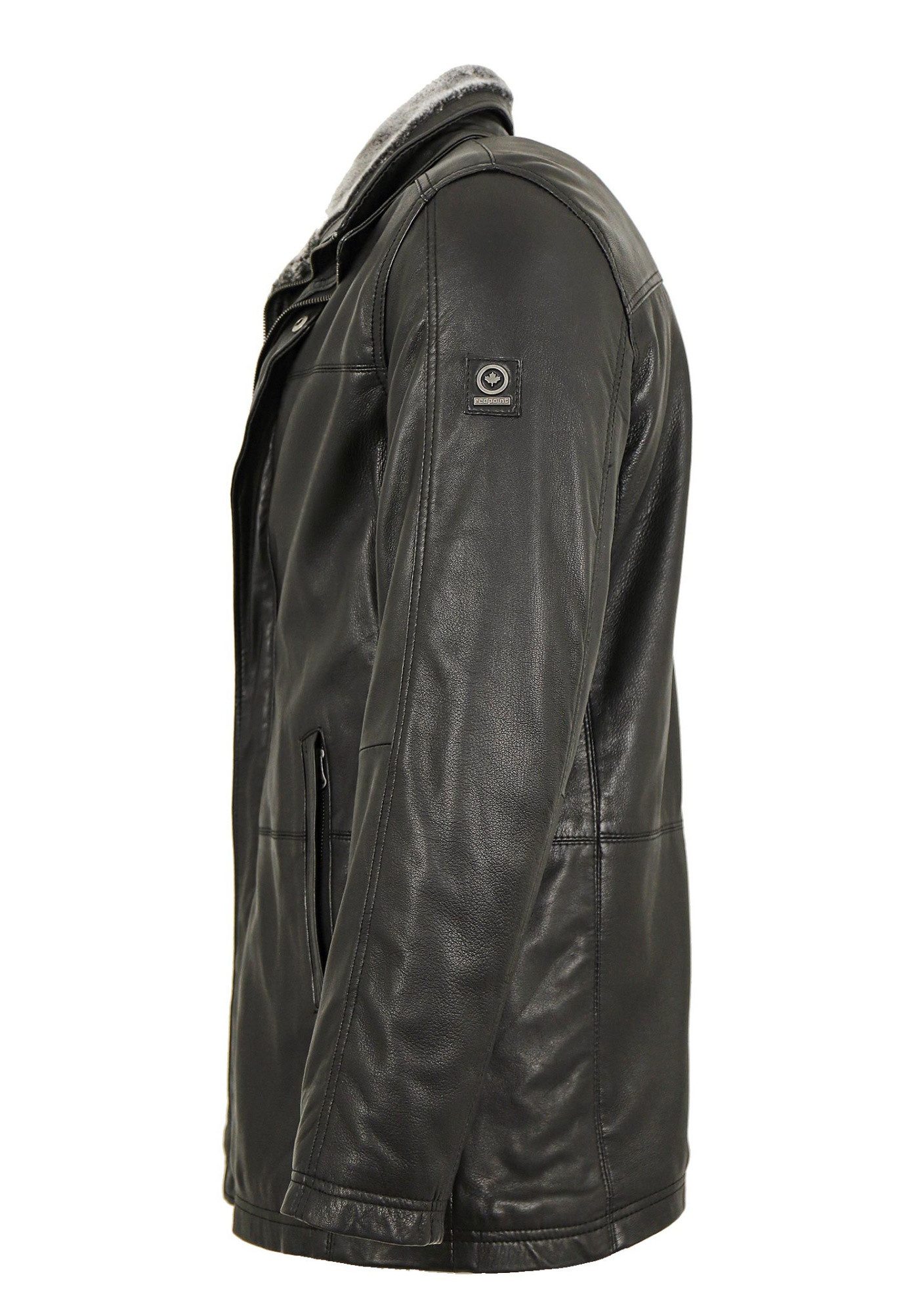 Redpoint Lederjacke Redpoint - Herren Lederjacke Longjacke Lammnappa schwarz