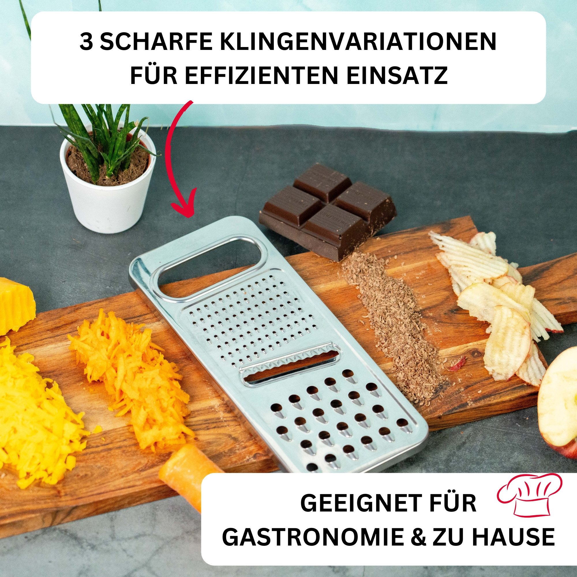 WESTMARK Multireibe 3 in 1, Rostfreier Edelstahl, Steel, Silber, Universalreibe, Edelstahl