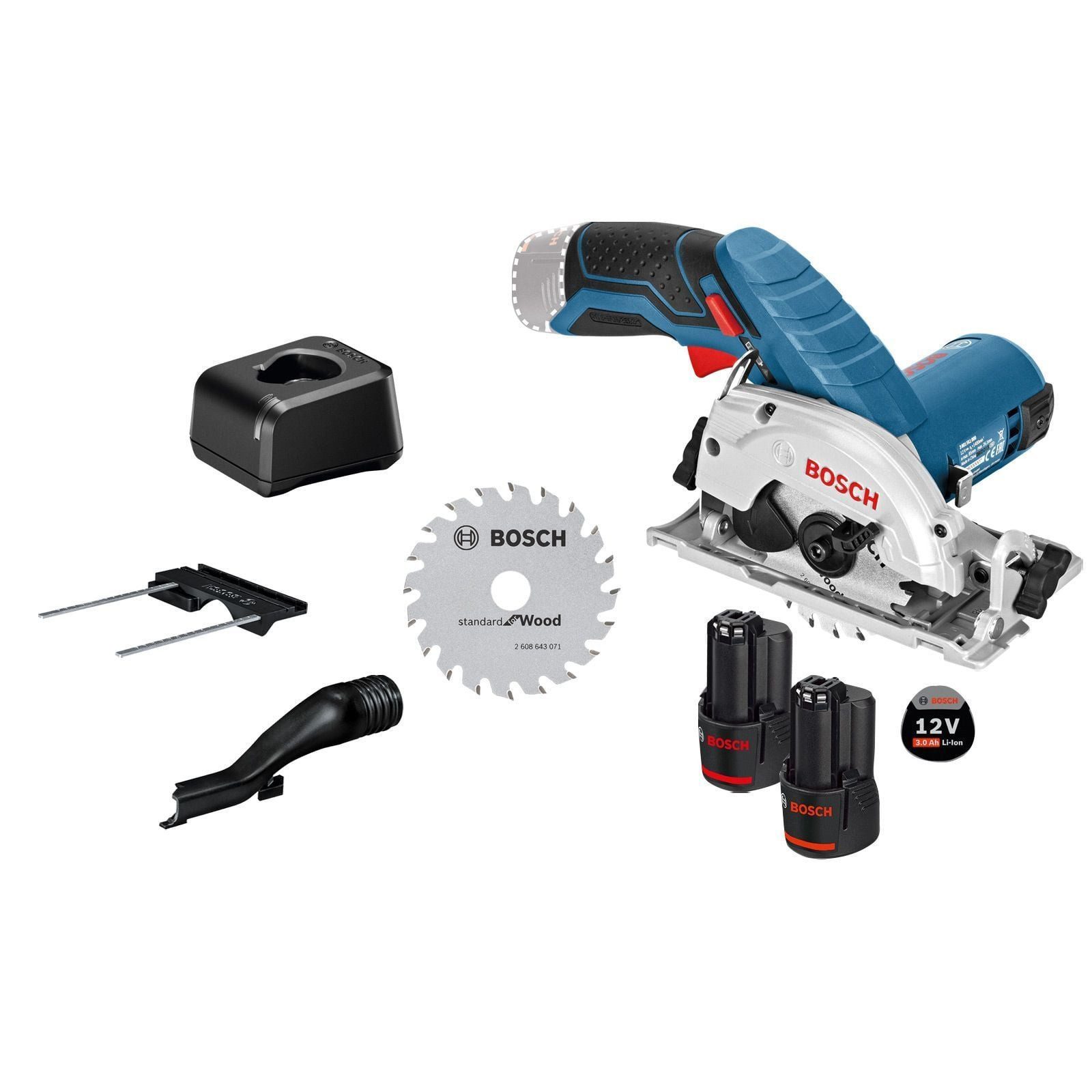 BOSCH Akku-Handkreissäge Bosch Akku-Kreissäge GKS 12V-26 12 V Ø 85 mm / 2x 3,0 Ah Akku + Ladege
