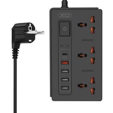 XO WL06 Verlängerungskabel Steckdose PD QC 3.01,8 m 1x USB-C 4x USB Steckdosenverteiler