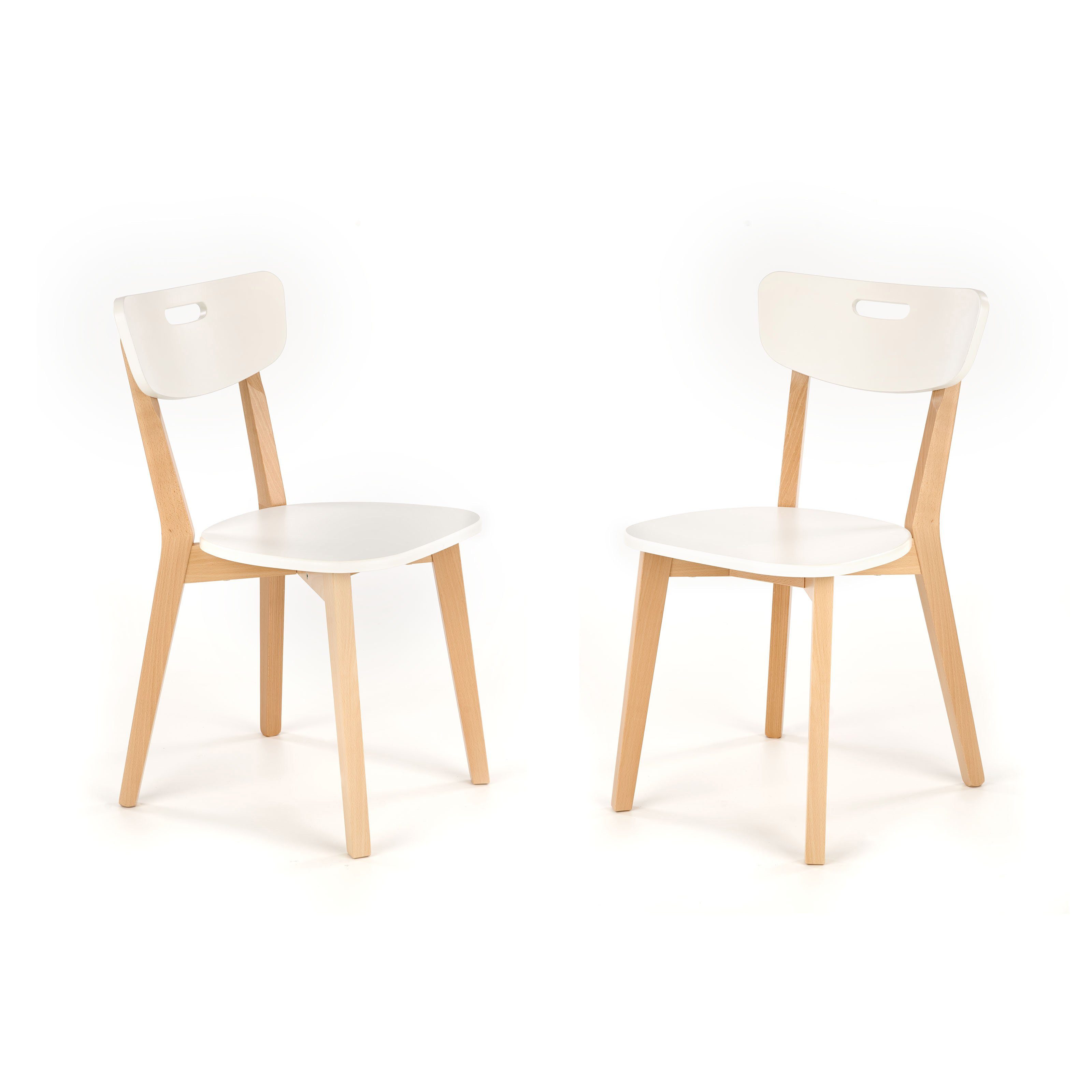 FabiMax 4-Fußstuhl Holzstuhl Lenio, Skandi-Stil, Gestell aus Buche, modern, stabil, pflegeleicht