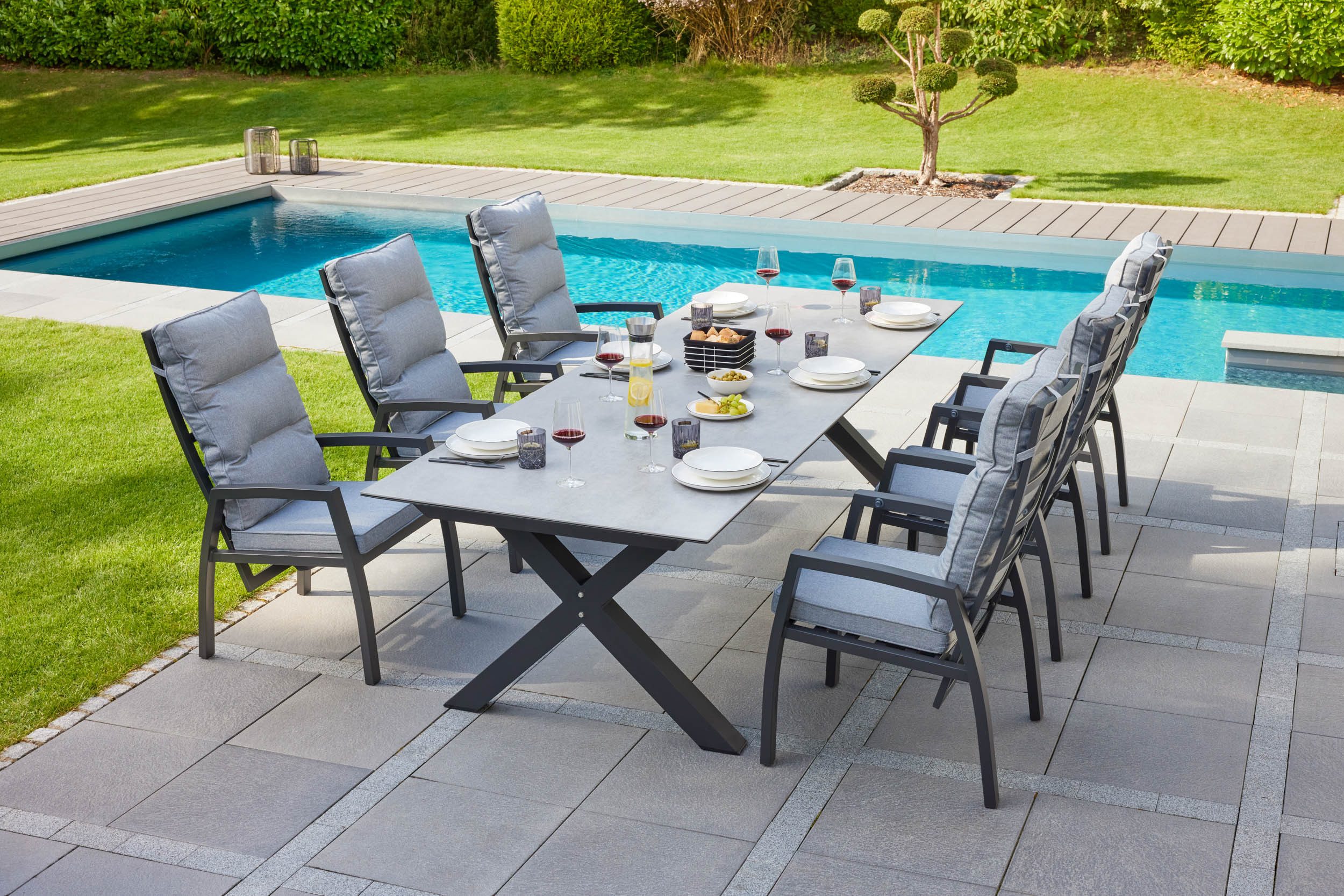 LC Garden Gartentisch »Vancouver« Gartentisch 200/260x100cm anthrazit/grau – Bild 2 von 5