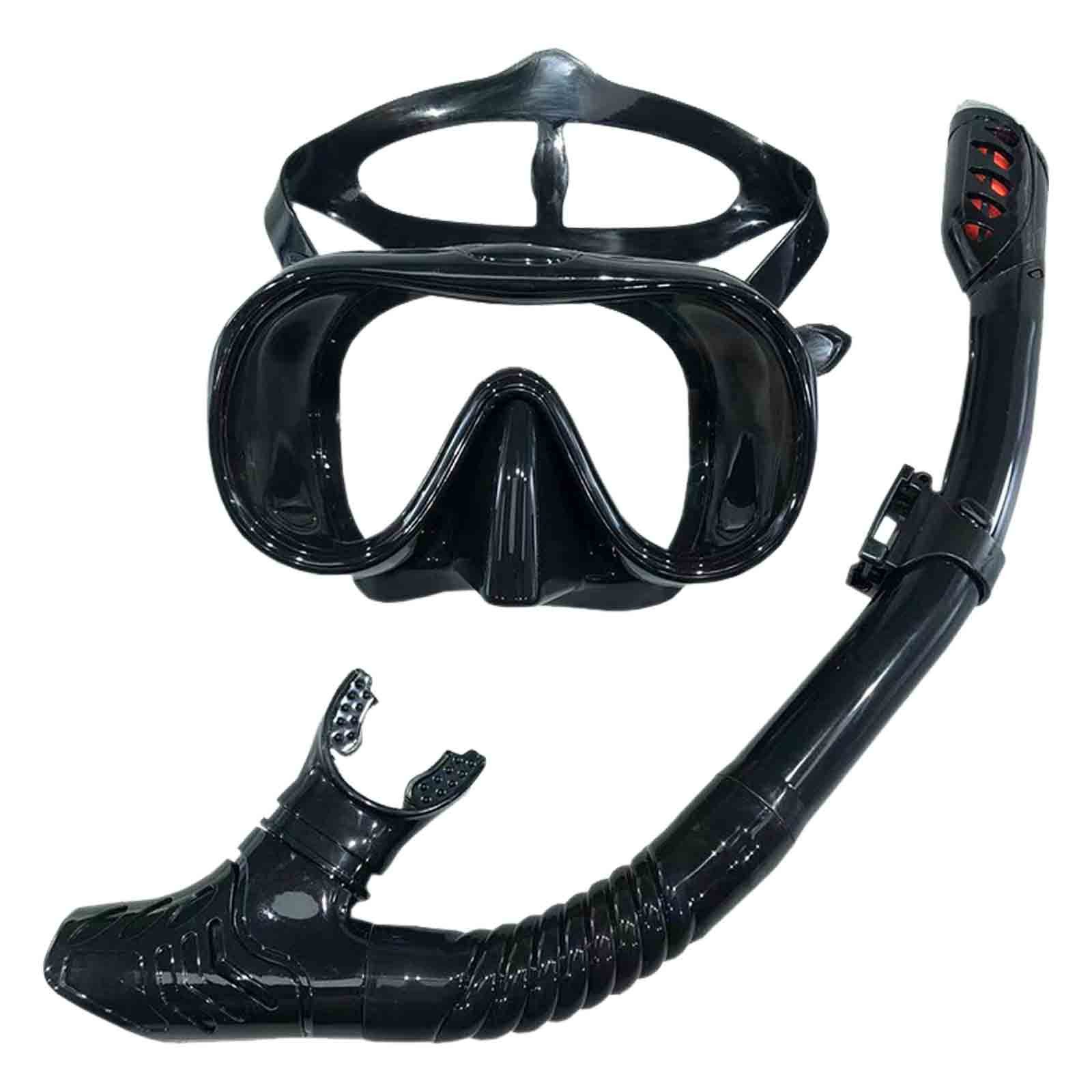 OKWISH Schnorchel Schnorchelset Schnorchelmaske Schnorcheln Set Taucherbrille Erwachsene (1 St., Anti-Leck Anti-Fog Tauchmaske Dry Schnorchel aus Gehärtetem Glas), Trocken Schnorchel Schwimmen und Tauchen