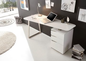 MCA furniture Schreibtisch Tori, weiß matt lackiert, mit 3 Schubladen, Breite 150 cm