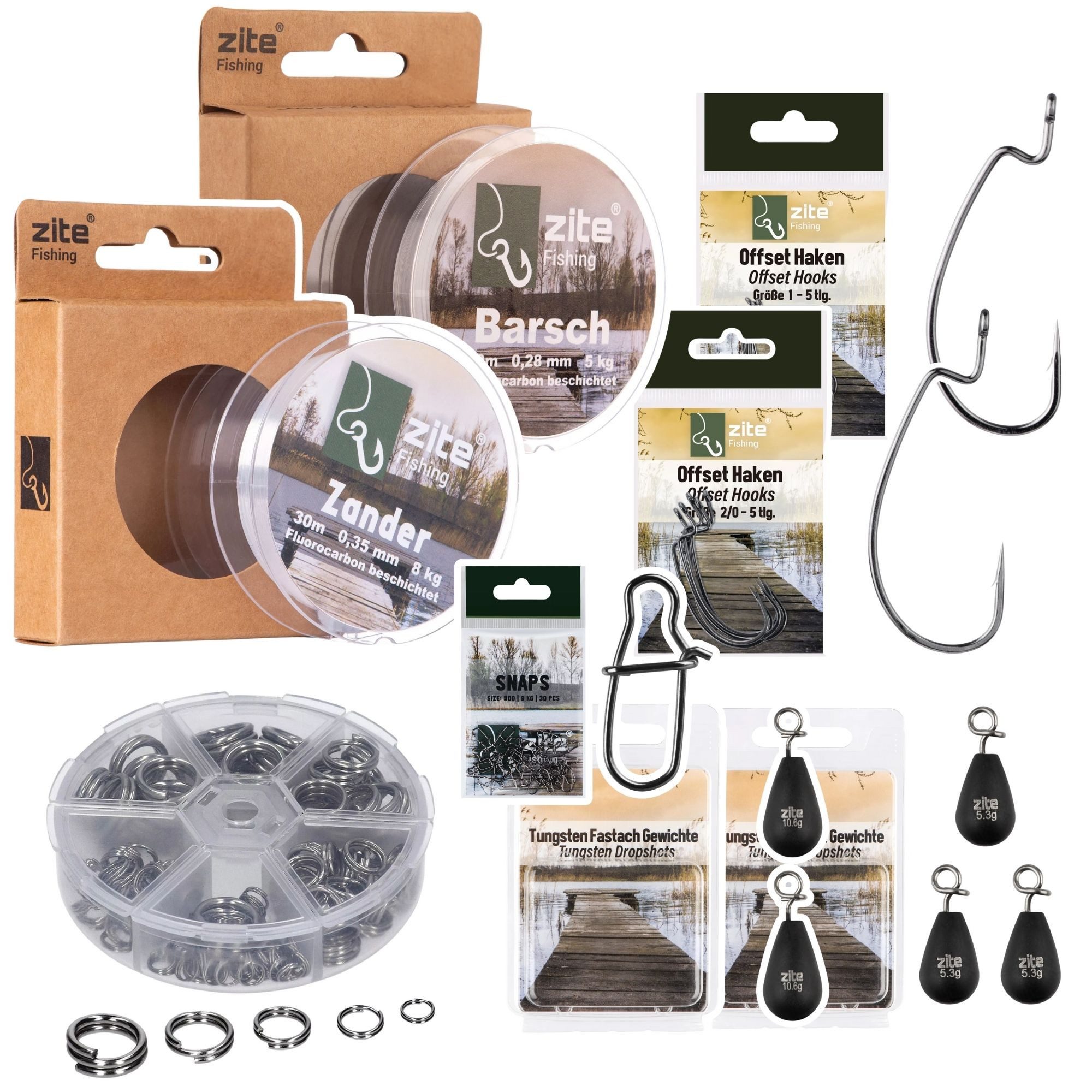 Zite Angelgewicht Jika Rig Bundle mit Angelhaken, Tungsten Gewichten & mehr Zubehör