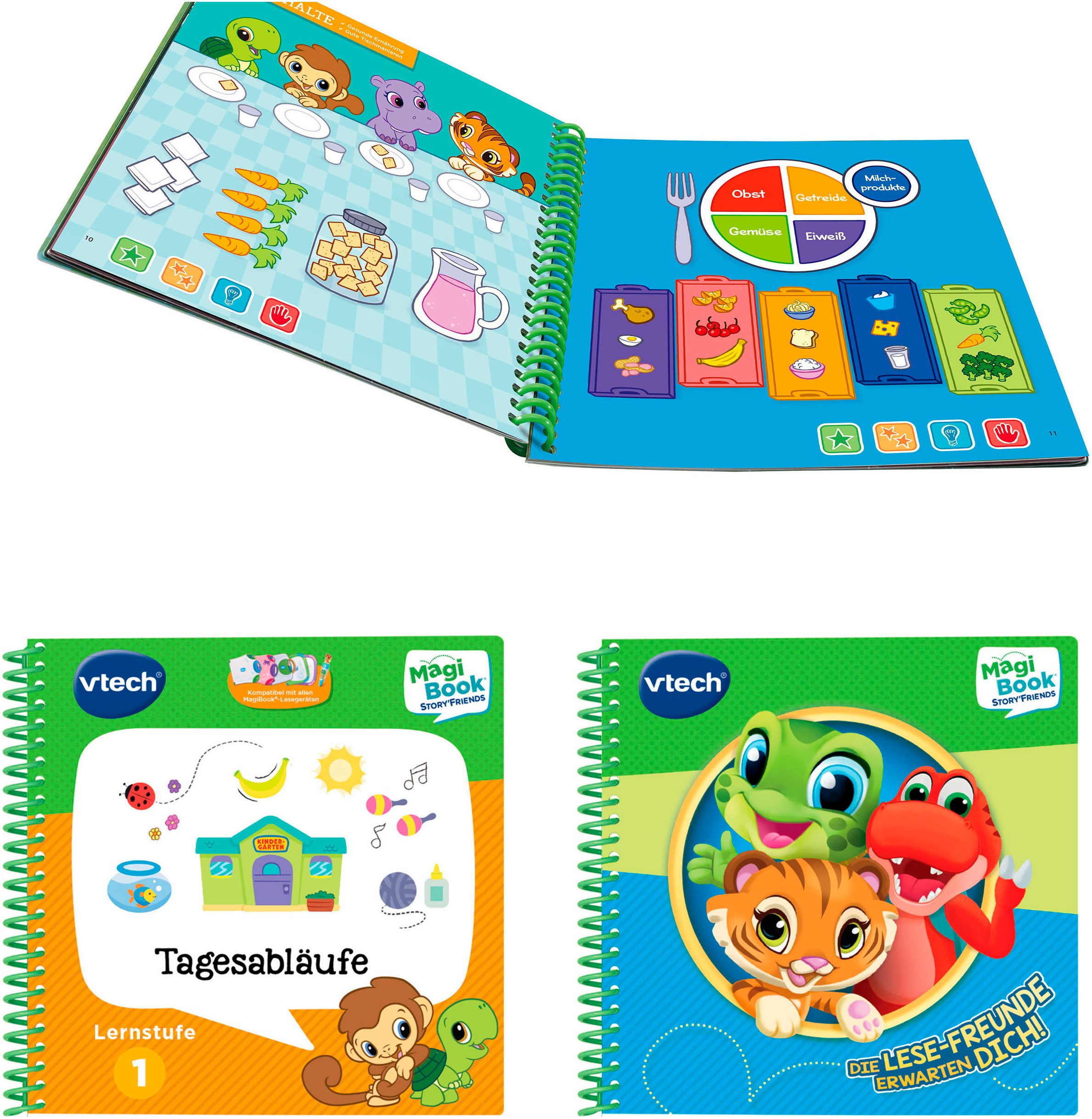 Vtech® Spiel Magibook Story'Friends Starter Set - Buch Tagesabläufe Lernstufe 1, inklusive interaktiven MagiBook Stift